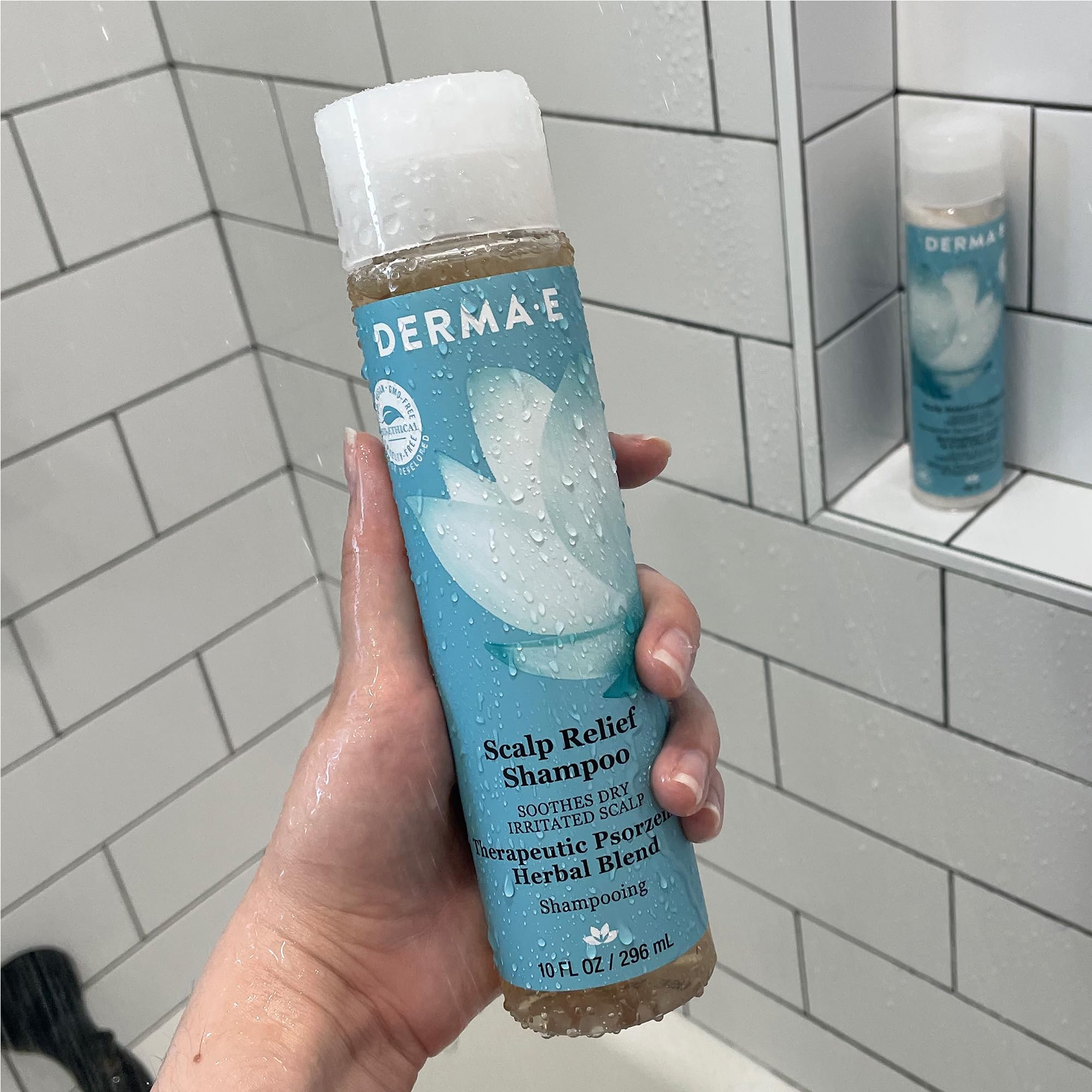 DERMA E Psorzema Herbal Blend Shampoo & Conditioner Set (8oz Each) - Soothes Irritated, Itchy Scalp & Relieves Dandruff - Ideal for Sensitive Scalp Care & Daily Hair Routine