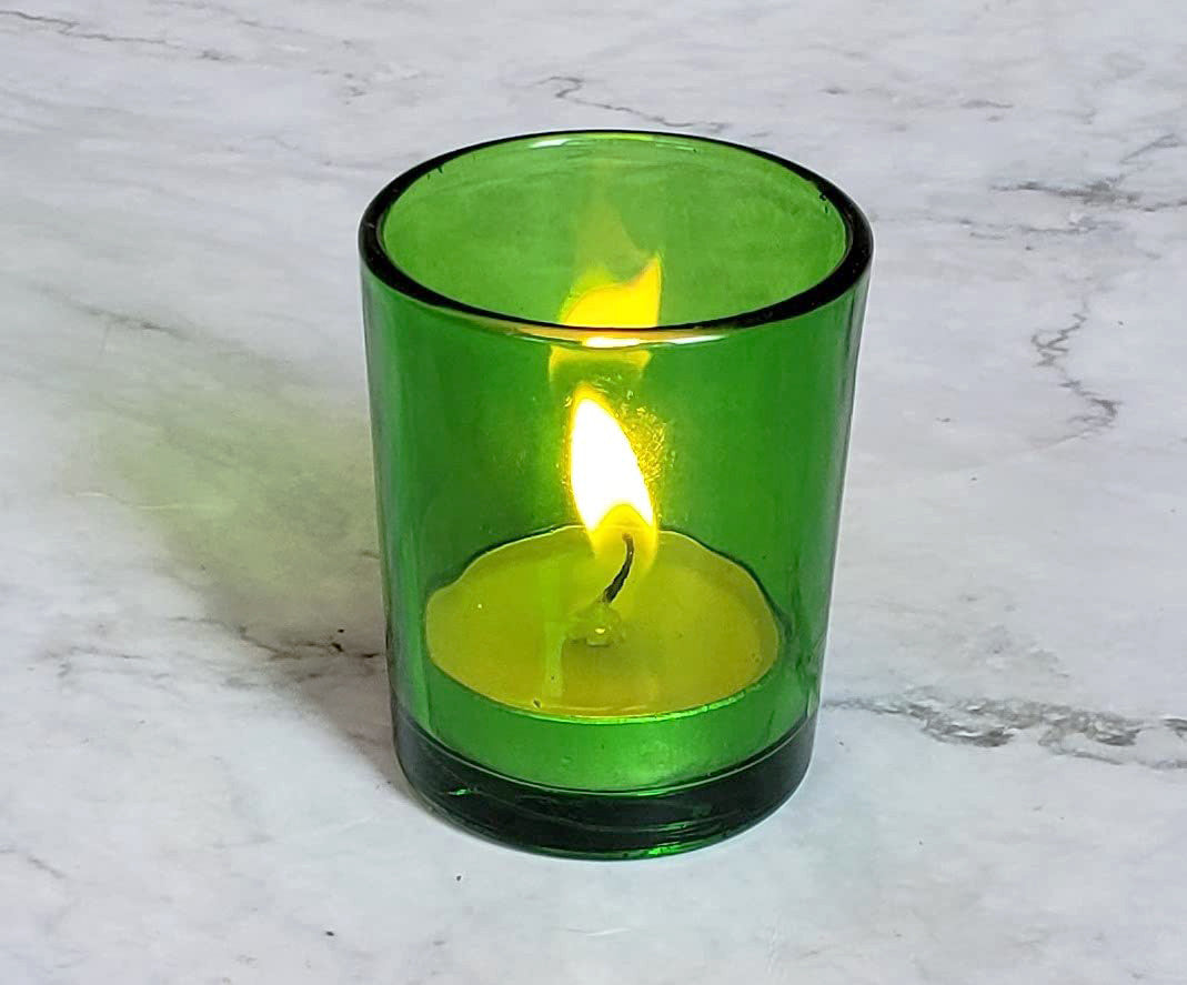 10 Pack Green Glass Votive Candle Holders - Elegant Table Centerpieces for Christmas, Wedding, Anniversary, Party & Home Decor | Perfect for Romantic Dinners, Holiday Decorations & Special Events