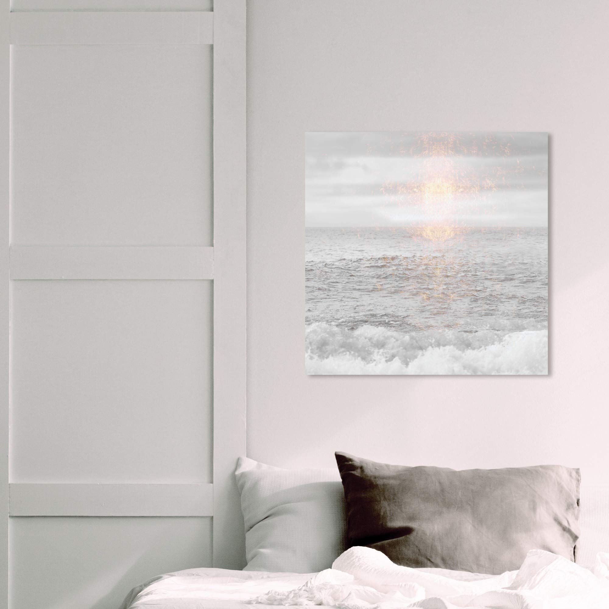 Oliver Gal Artist Co. 'Grey Sea' Nautical Coastal Wall Art Canvas Print - 20x20 Inches Blue Home Decor for Living Room, Bedroom & Office