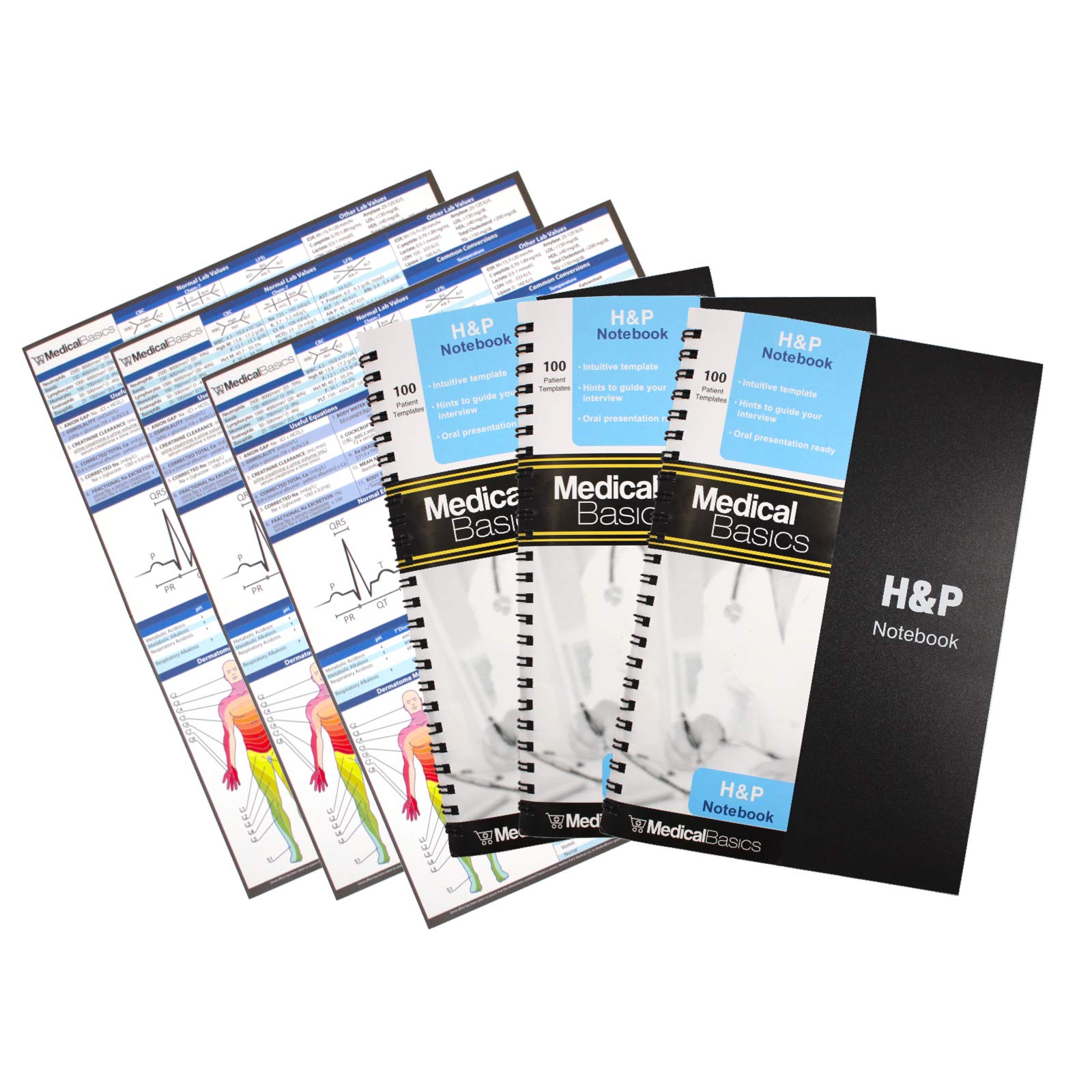 H&P Notebook (3 Pack) - Medical History and Physical Exam Notebook with 100 Pre-Printed Templates & Perforated Pages | Perfect for Doctors, Nurses & Healthcare Professionals for Patient Documentation & Clinical Notes