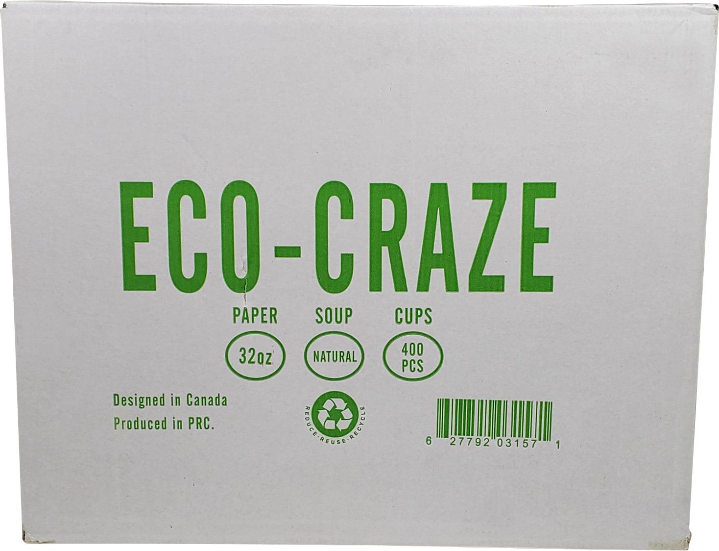 Eco-Friendly 32oz Kraft Paper Soup Bowls - Disposable & Compostable for Parties, Picnics, and Takeout