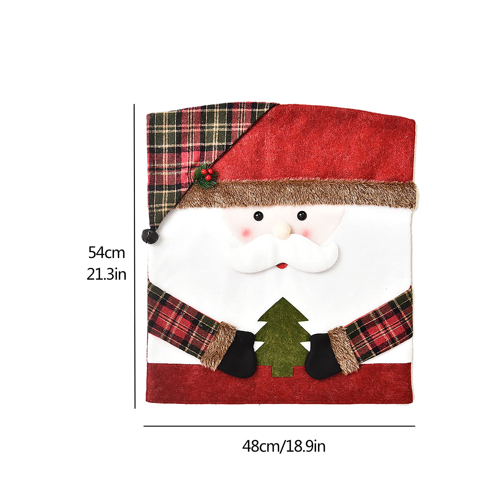 6 Pcs Christmas Chair Back Covers - Santa Claus Snowman Reindeer Holiday Dining Chair Slipcovers for Kitchen, Hotel & Party Decor | Perfect for Christmas Dinner, Holiday Gatherings & Festive Home Decoration
