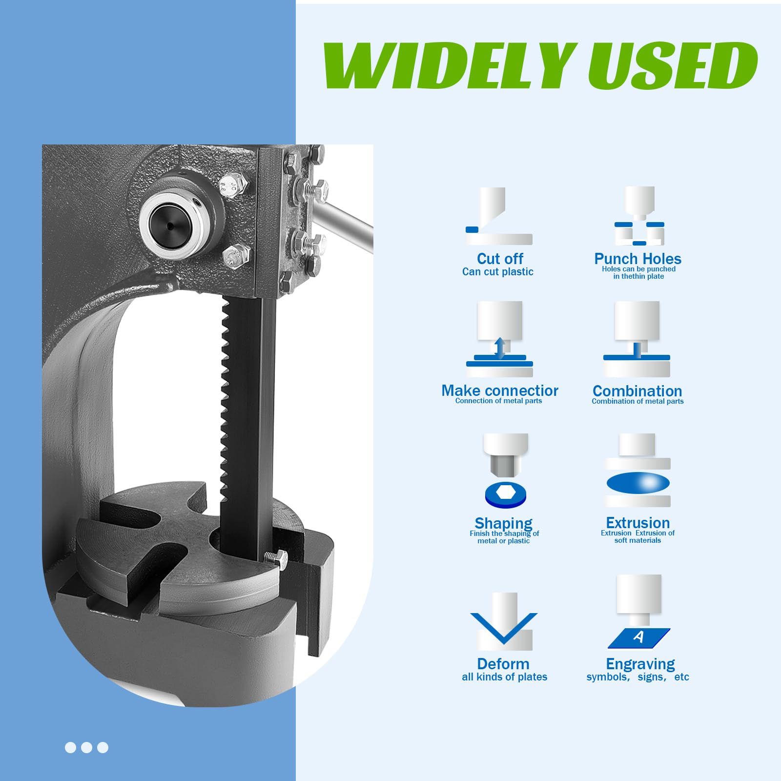 Vohala 2 Ton Heavy Duty Cast Iron Manual Arbor Press Machine - Desktop Metal Press for Riveting, Stamping & Jewelry Making | Ideal for Workshops, DIY Projects & Industrial Use
