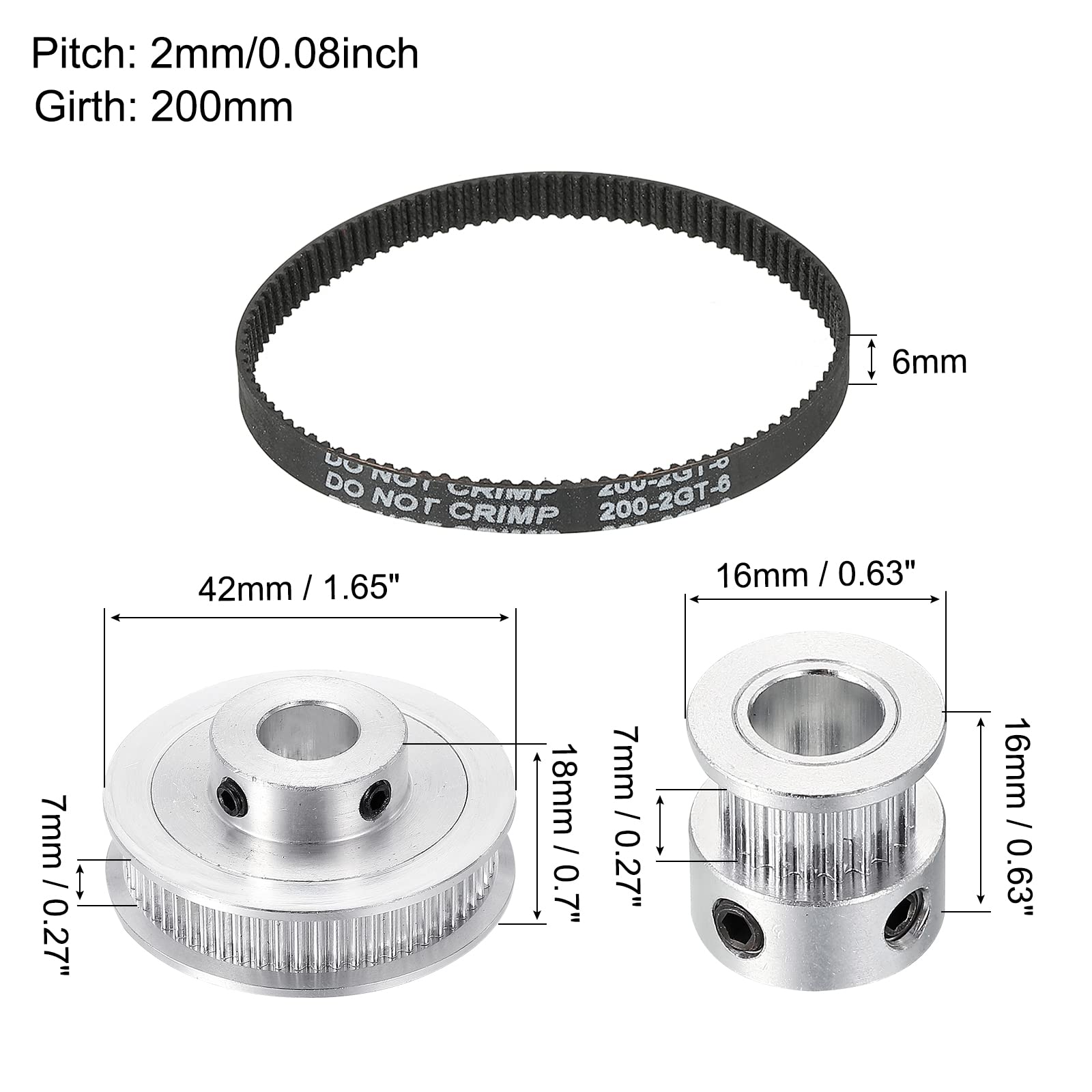 MECCANIXITY 20 & 60 Teeth Timing Pulley Set with 8mm & 10mm Bore, Synchronous Wheel, Belt and Wrench - Compatible with 3D Printers & CNC Machines - Perfect for DIY Robotics, Automation Projects and Industrial Equipment Maintenance