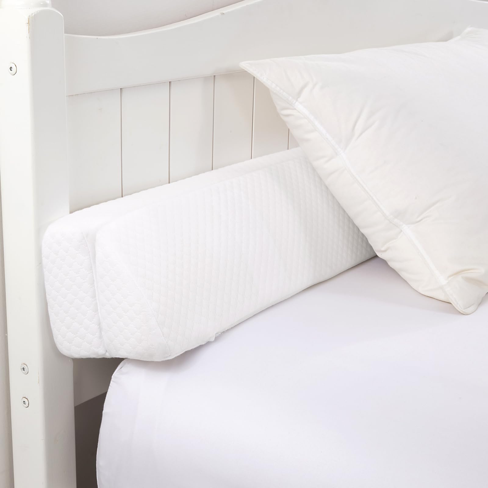 MABOZOO Headboard Gap Pillow - White Bed Wedge Filler, Foldable for Mattress - Home & Bedroom Comfort
