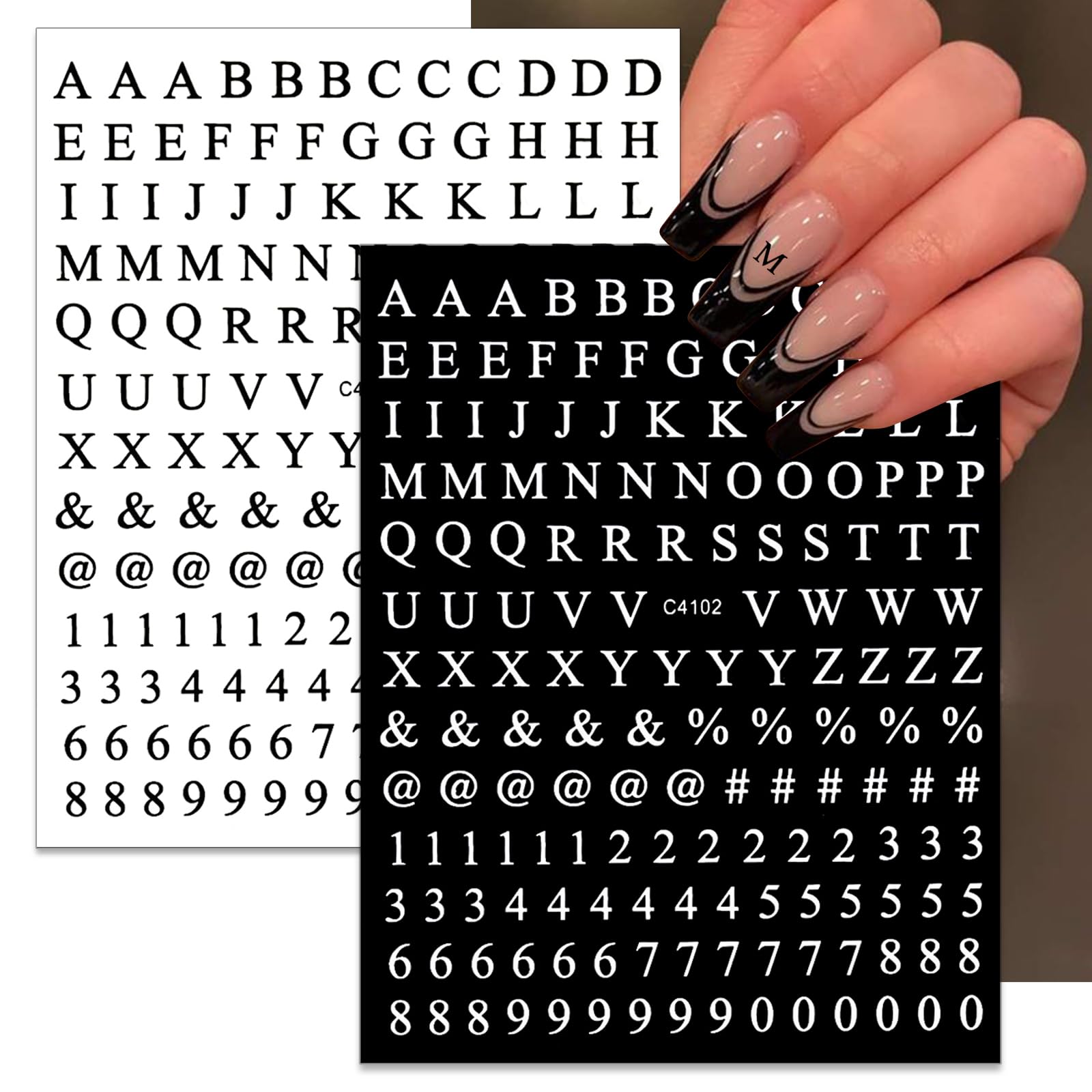 3D Self-Adhesive Luxury Gold & Silver Alphabet & Number Nail Art Stickers - English Letters & Digits Nail Decals for Women & Girls - DIY Manicure Supplies (8 Sheets) - Perfect for Parties, Weddings & Nail Salon Designs