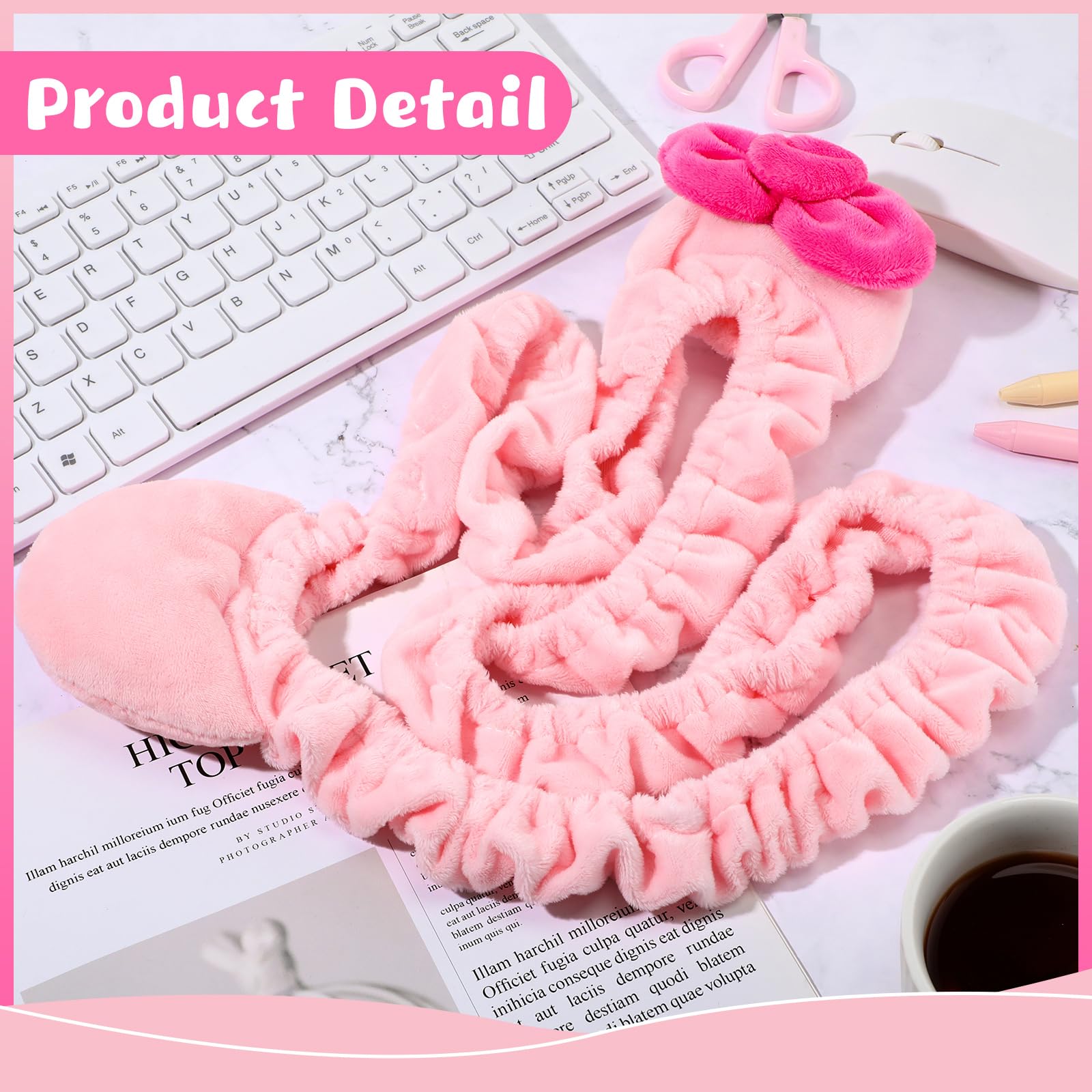 20''-29'' Kawaii Cat Ear Furry Pink Monitor Cover - Dust Protector for Computer, Laptop, TV, LCD Screen, Tablet - Cute Home & Office Decoration
