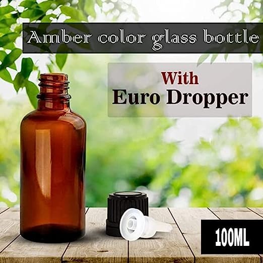 PHARCOS 100ml Amber Glass Bottles with Black Cap & Dropper - Essential Oil Storage, DIY Perfume Making, Aromatherapy Supplies - Leak Proof, Durable & Reusable (4-Pack) - Perfect for Home, Travel & Gift Giving
