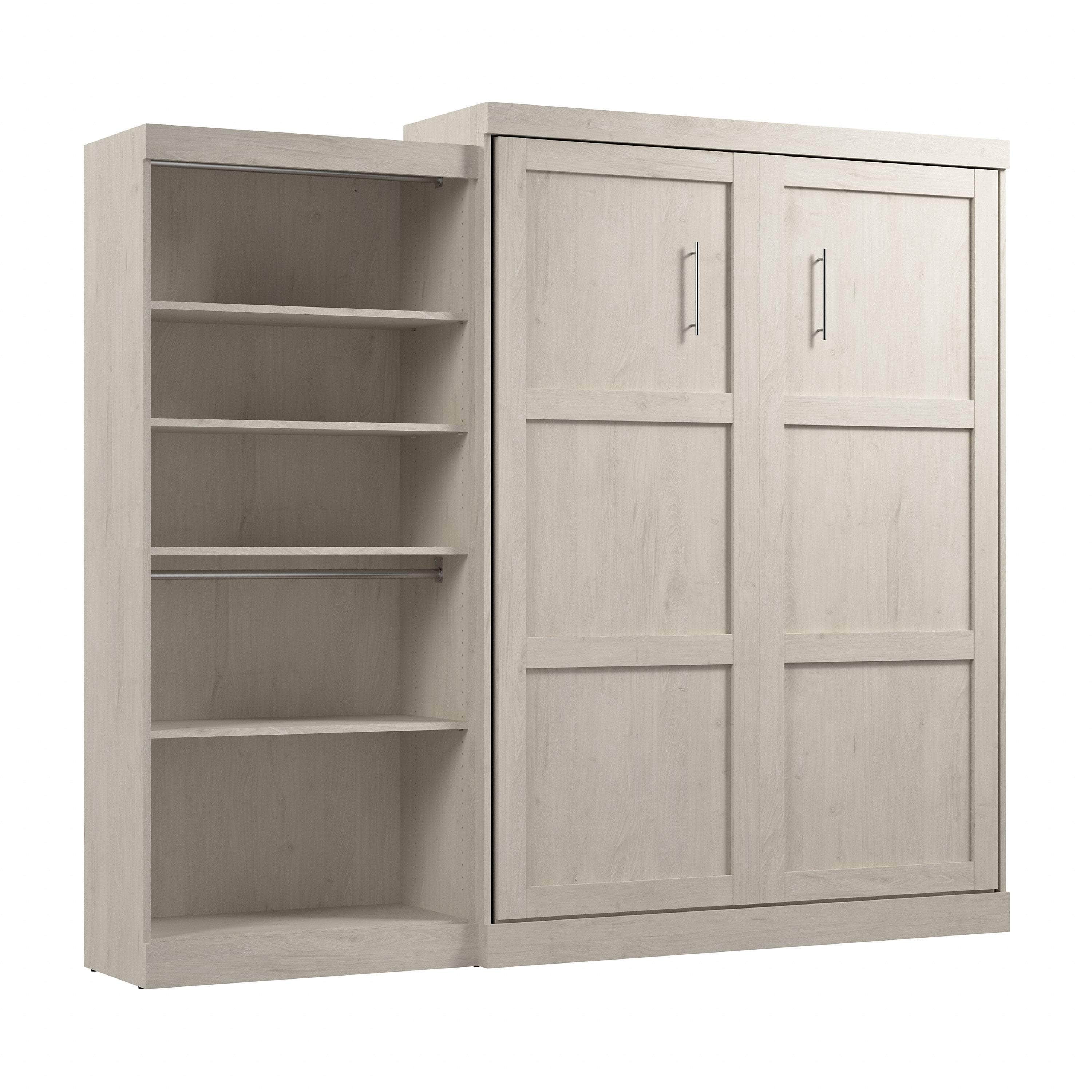 Pur Queen Murphy Wall Bed with Closet Organizer (101W) - 7 Color Options | Space-Saving Wall Bed for Small Apartments, Guest Rooms & Home Offices