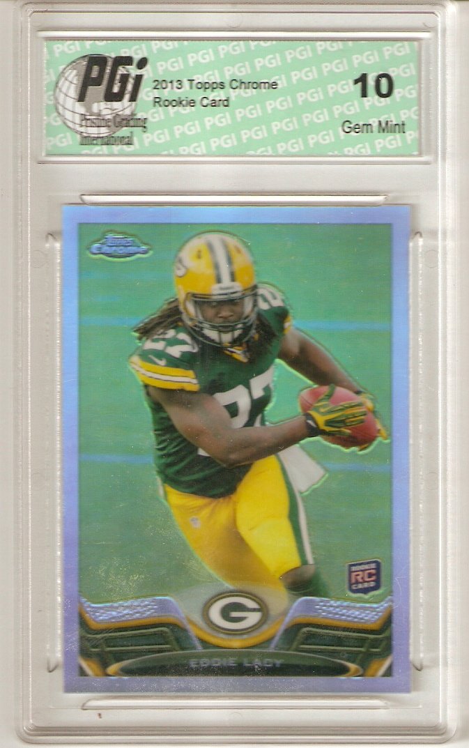 2013 Topps Chrome Eddie Lacy Rookie Card PGI 10 - Rare Football Collectible for Sports Memorabilia Fans & Investment Collectors (Perfect for Display Cases, Man Caves, or Gift for Packers Fans)