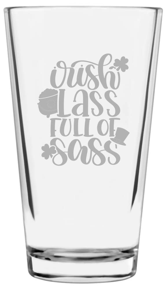 Irish Sass St Patrick's Day 16oz Pint Glass - Perfect for Pub Parties