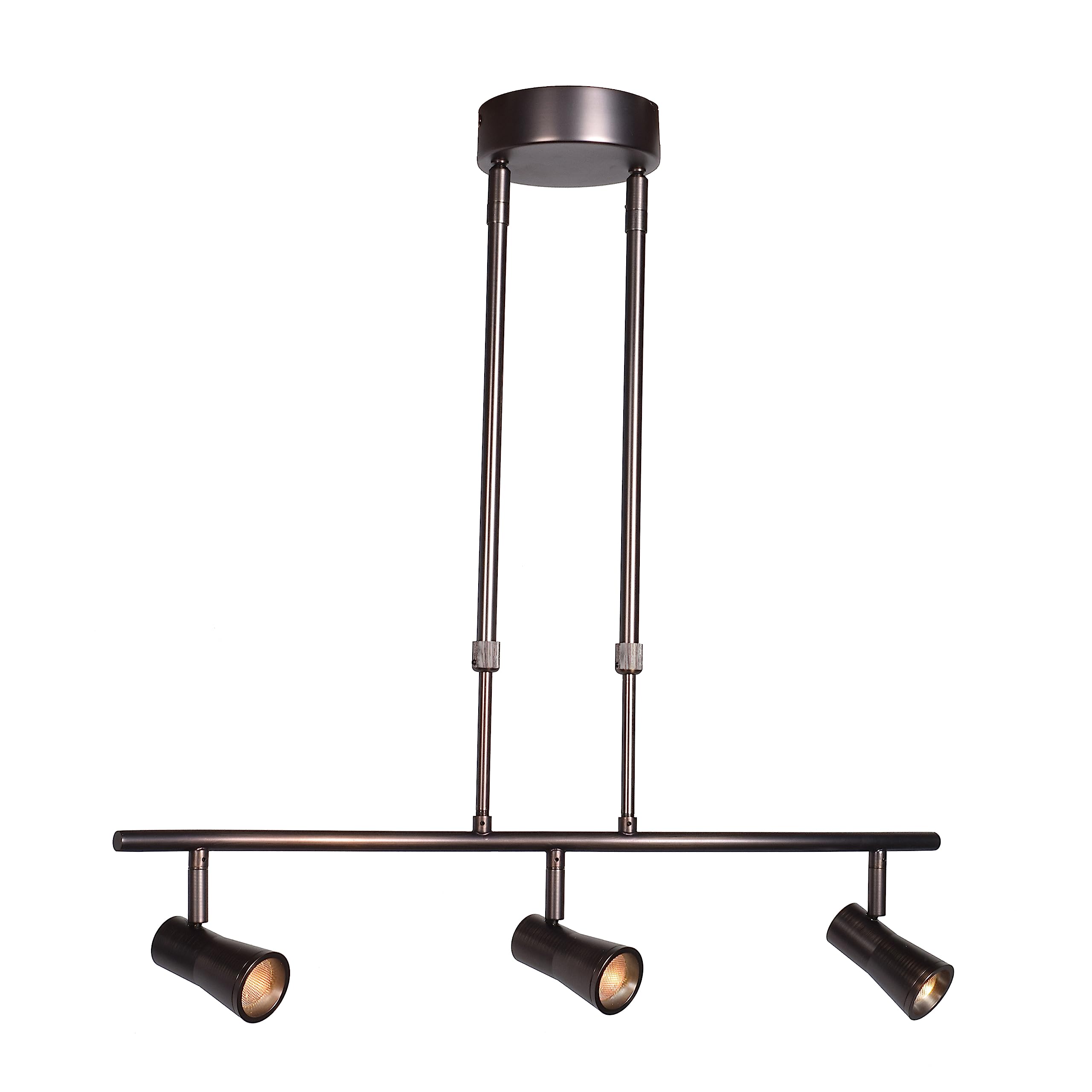 Modern LED Pendant Light Fixture - 3-Light Bronze Finish Chandelier - Perfect for Kitchen Island, Dining Room, and Living Room Lighting
