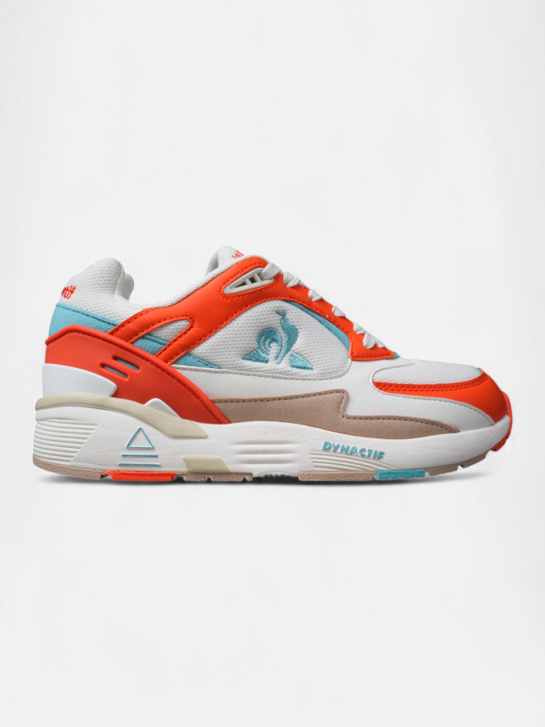 Le Coq Sportif R1100 Pop Sneakers - White, Orange & Sky Blue | Running, Training & Casual Wear for Men & Women | Lightweight Comfort for Everyday Use