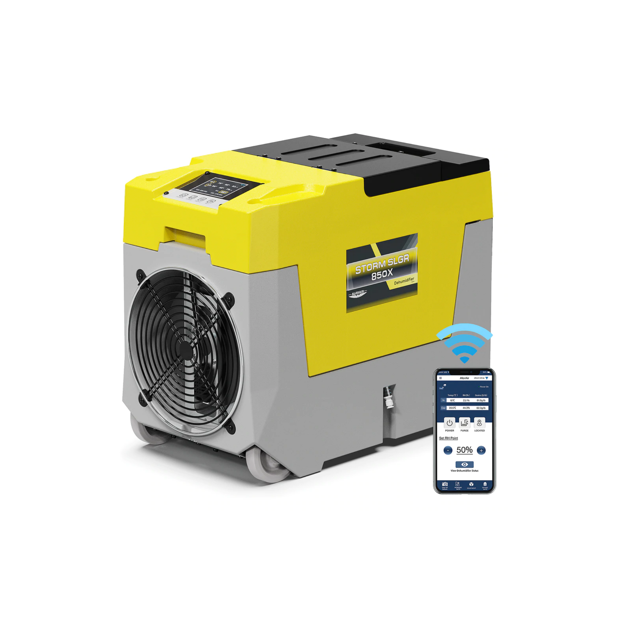 AlorAir Storm SLGR 850X Wi-Fi 180 Pint Commercial Dehumidifier with Built-in Pump - Ideal for Basements, Warehouses & Large Spaces