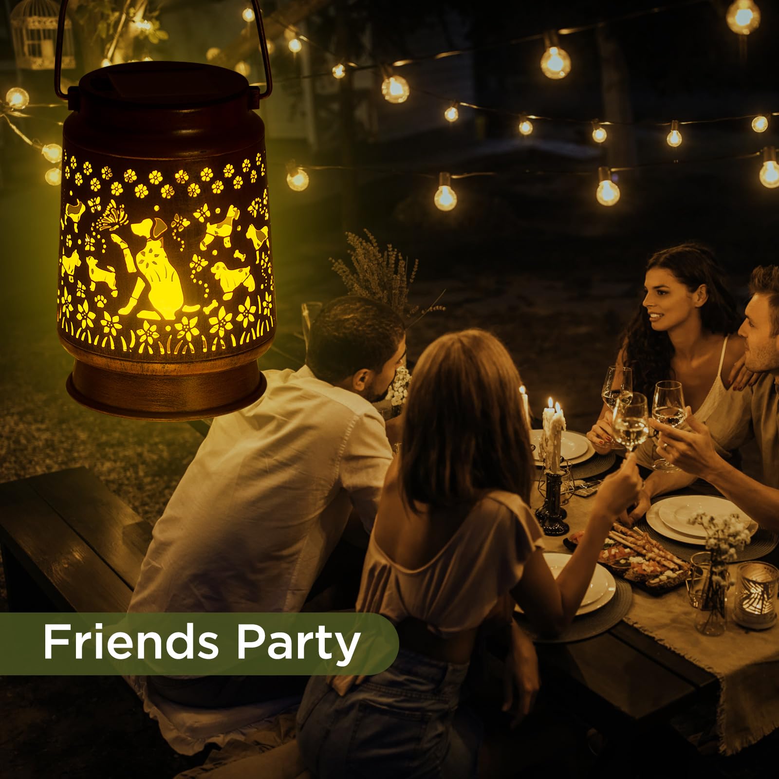 Styleonme Solar-Powered Outdoor Dog Lights - Hanging Decorative Garden Lights for Dog Lovers, Perfect Gift for Women - Ideal for Yard, Patio, Garden & Pathway Decor