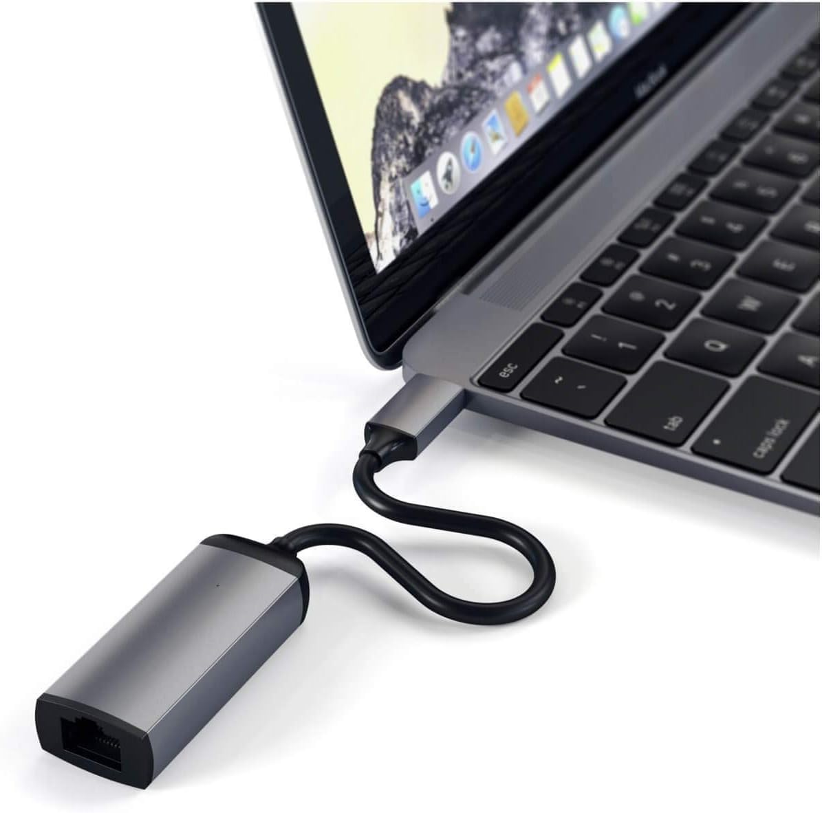 SATECHI Aluminum USB-C to Gigabit Ethernet Adapter - Thunderbolt 3 Compatible for MacBook Pro/Air M2 (2022), M1 (2020-2021), iPad Pro - High-Speed Wired Internet Connection for Work, Gaming & Streaming (Space Gray)