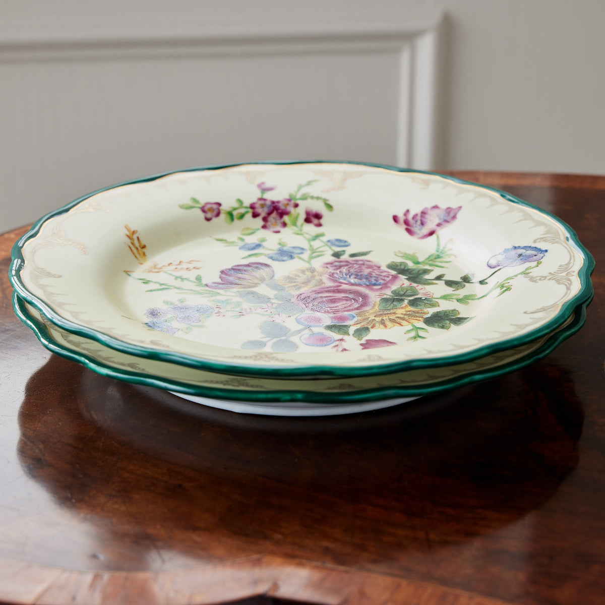 Elegant Floral Porcelain Dinner Plates - Set of 4 for Wedding, Bridal Shower & Home Decor - Fine China for Special Occasions & Everyday Use