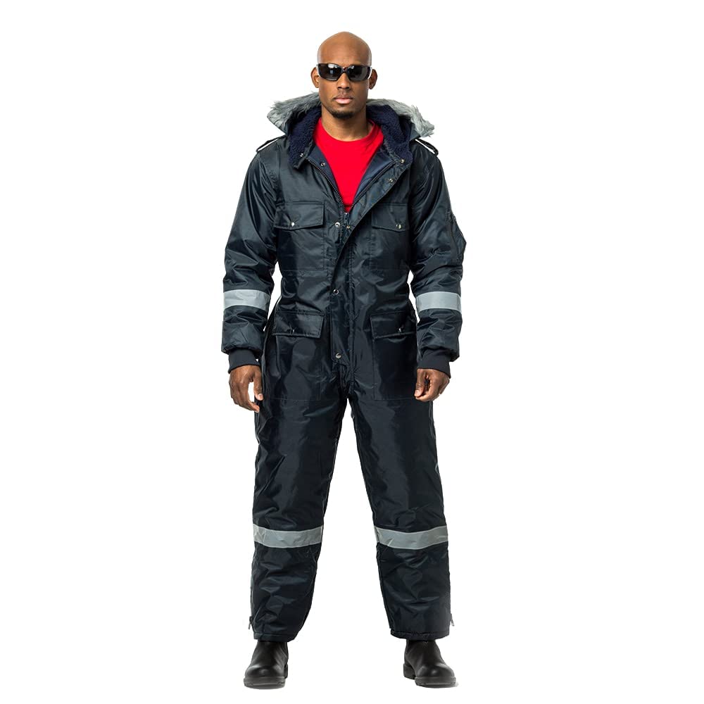 IDF Insulated Coveralls with Reflectors - Waterproof Snowsuit & Ski Suit for Men & Women - Heavy Duty Winter Workwear for Cold Weather - Ideal for Snowboarding, Construction, and Outdoor Jobs