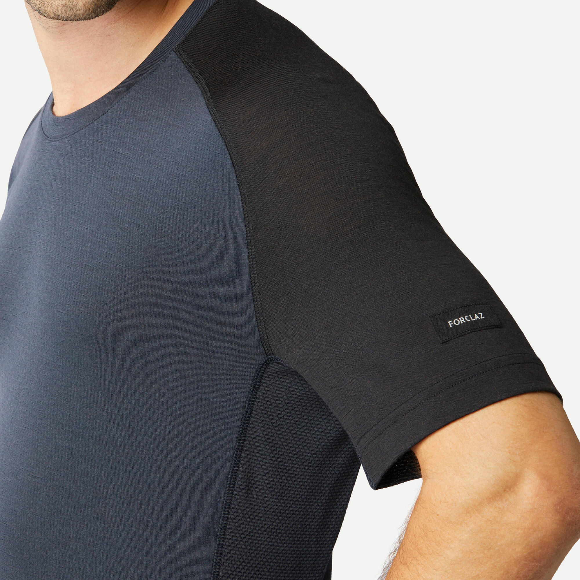 Forclaz Men's MT500 Merino Wool T-Shirt - Breathable & Odor-Resistant Hiking & Travel Base Layer for Outdoor Adventures
