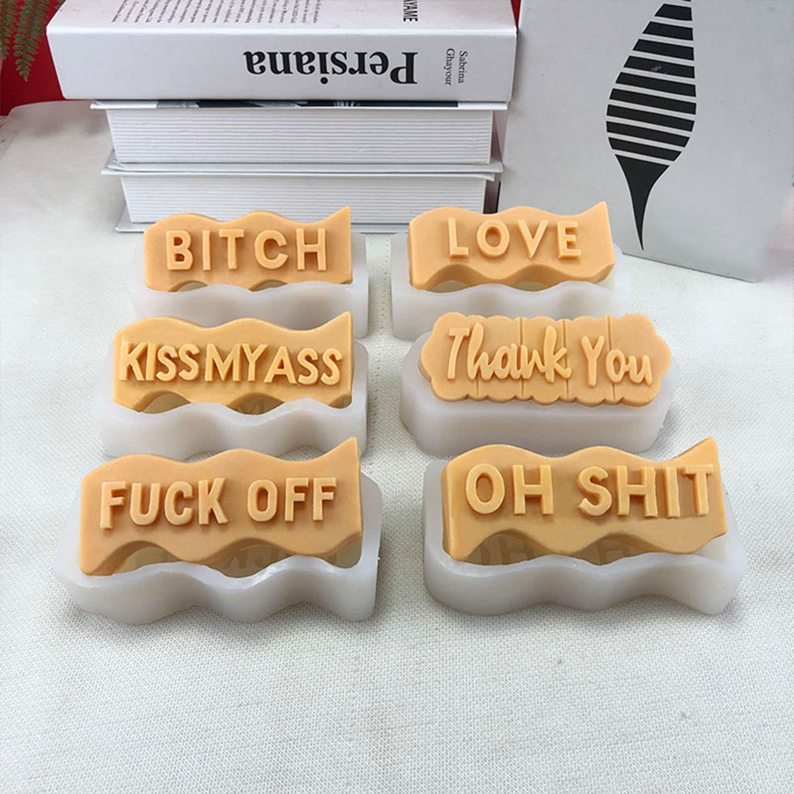 Wave Alphabet Letter Silicone Candle Molds - DIY Epoxy Resin Casting Molds for Clay, Pendants, Plaster Carving & Aromatherapy Crafts - Perfect for Handmade Gifts, Home Decor & Wedding Favors