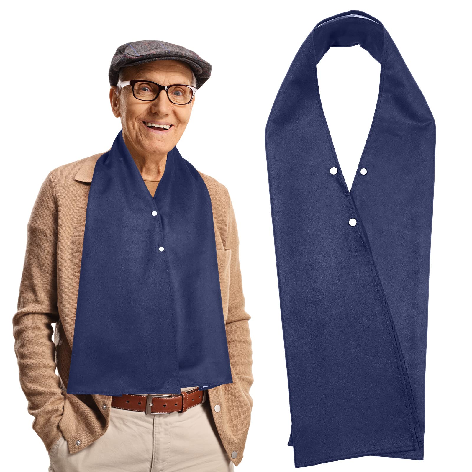 Washable & Reusable Adult Bib Scarf - Dining Clothing Protector for Elderly, Seniors, Men & Women - Perfect for Mealtime, Travel & Nursing Care