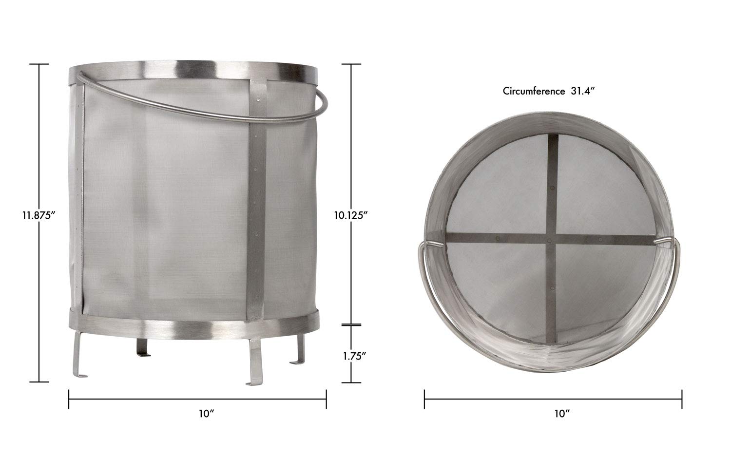 Kegco 6 Gallon Stainless Steel Coffee Filter Basket - Commercial Grade Brewer Replacement Part for Home & Cafe Use