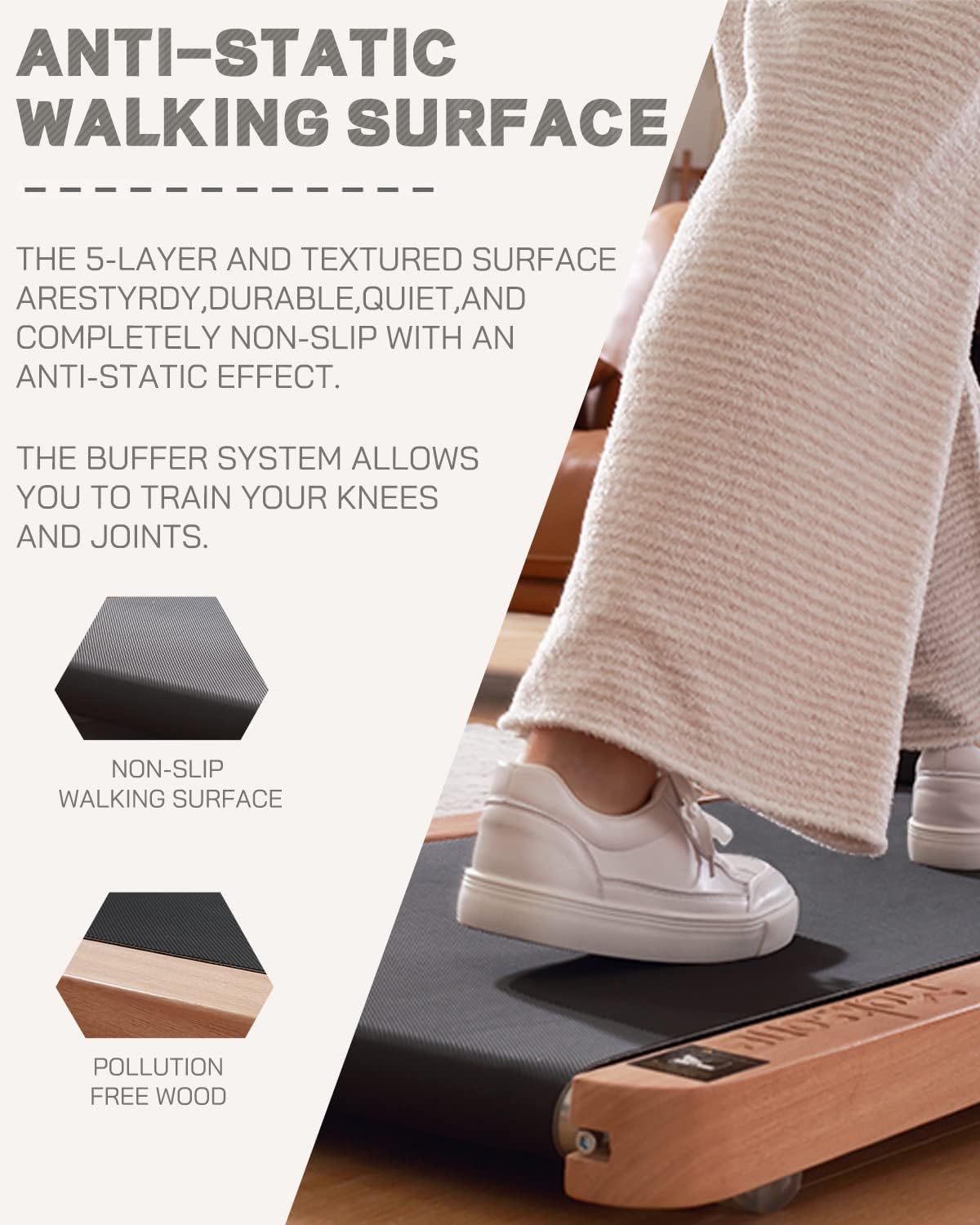 Maksone Under Desk Treadmill - Quiet Wooden Walking Pad with Remote Control, No Installation Required | Perfect for Home Office, Small Spaces & Low-Impact Exercise
