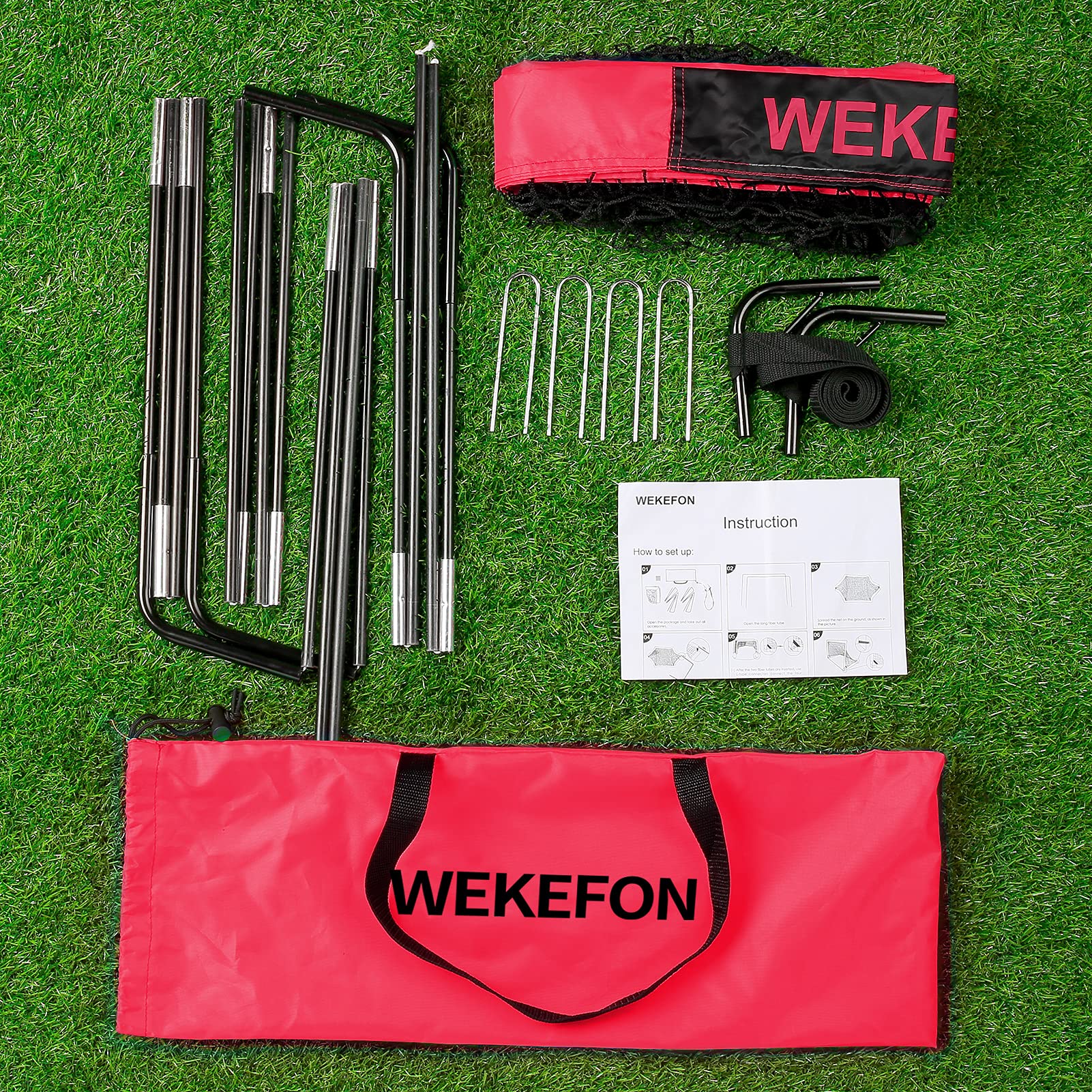 WEKEFON 5' x 3.1' Portable Soccer Goal Net with Carry Bag - Durable Training Equipment for Youth & Adult Soccer Practice - Perfect for Backyard Games, Team Drills & Outdoor Sports Activities