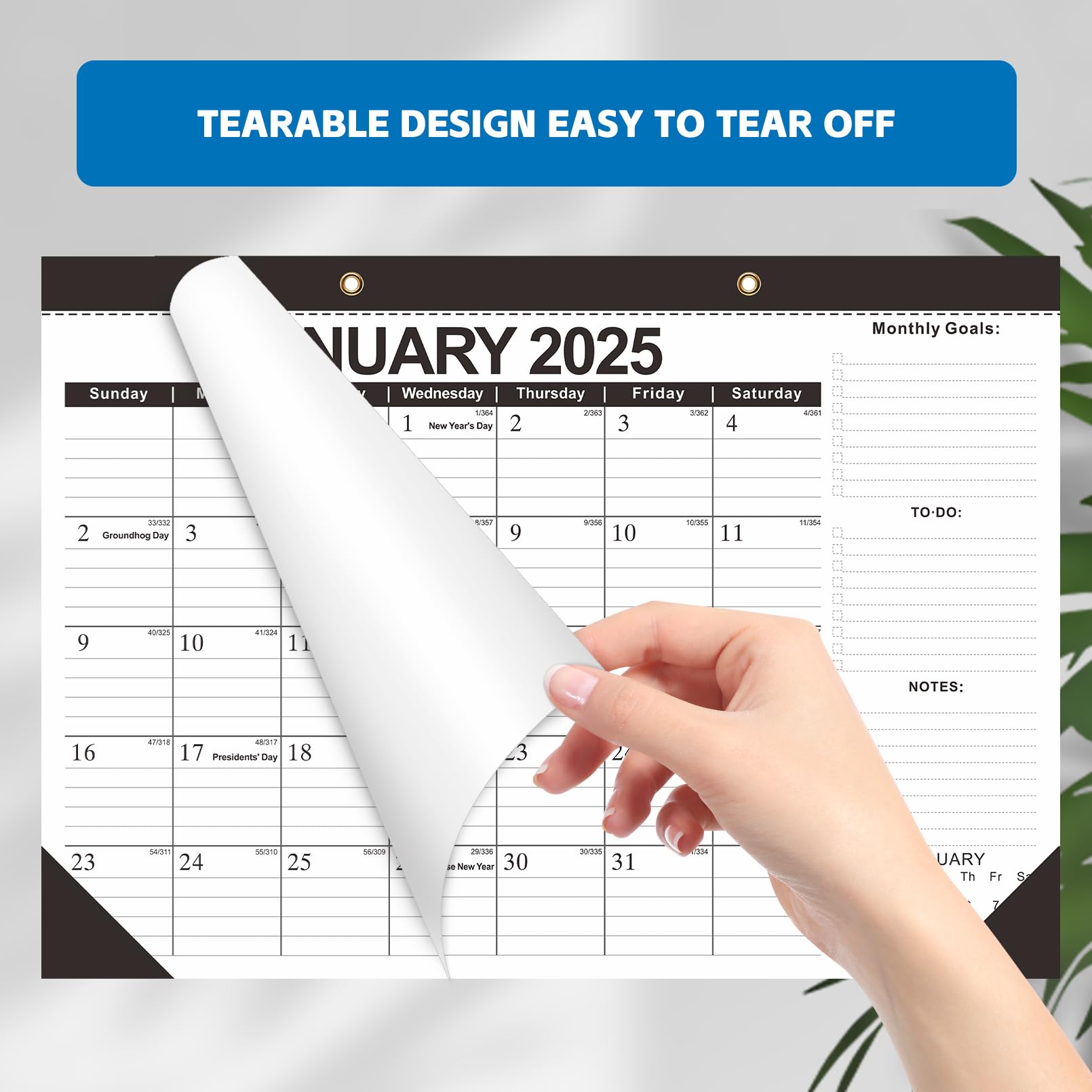 2025-2026 Desk Calendar | 18-Month Planner from July 2025 to December 2026 | 17