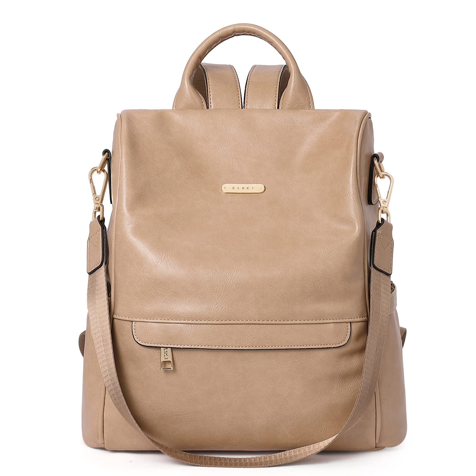 CLUCI Leather Anti-Theft Backpack Purse for Women - Travel & Fashion Shoulder Bag