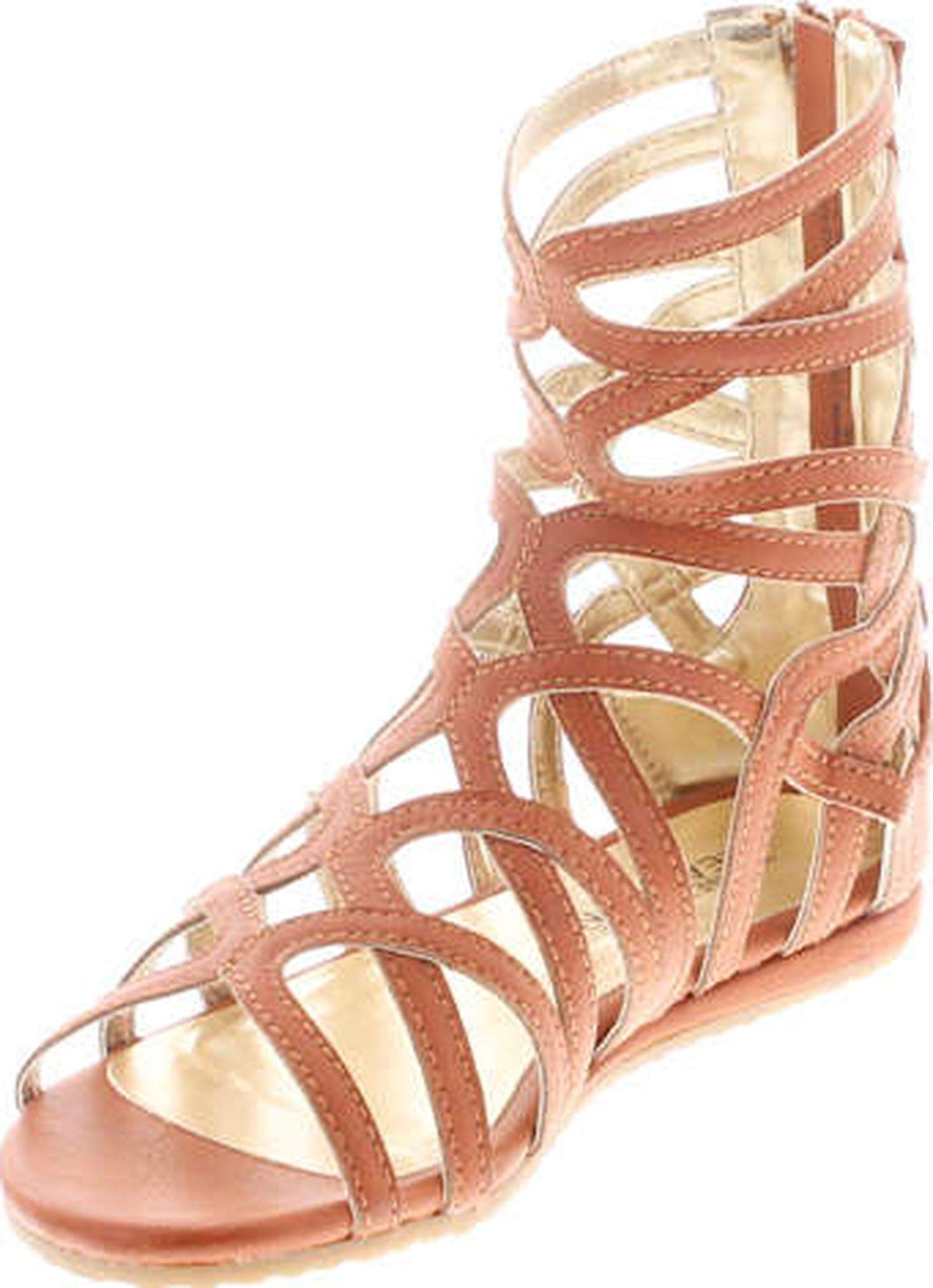 Kenneth Cole Reaction Triumph Mid Gladiator Sandals for Kids - Natural Leather, Size 13 M US (Little Kid/Big Kid) | Comfortable Roman-Style Footwear for School, Playdates & Summer Adventures