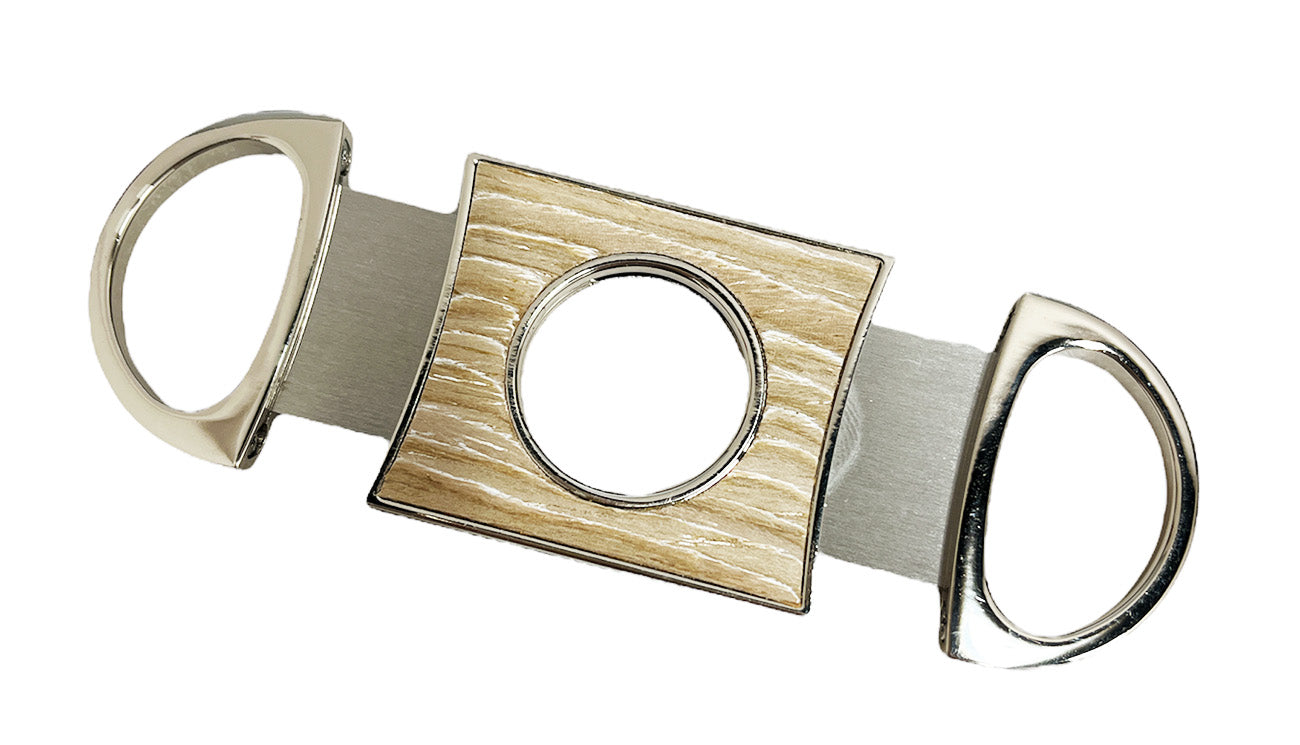 Premium Brizard & Co Double Guillotine Series II Cigar Cutter - Bleached Oak & Royal Blue Design | Perfect for Cigar Enthusiasts & Gifts | Ideal for Home, Office & Outdoor Smoking Sessions