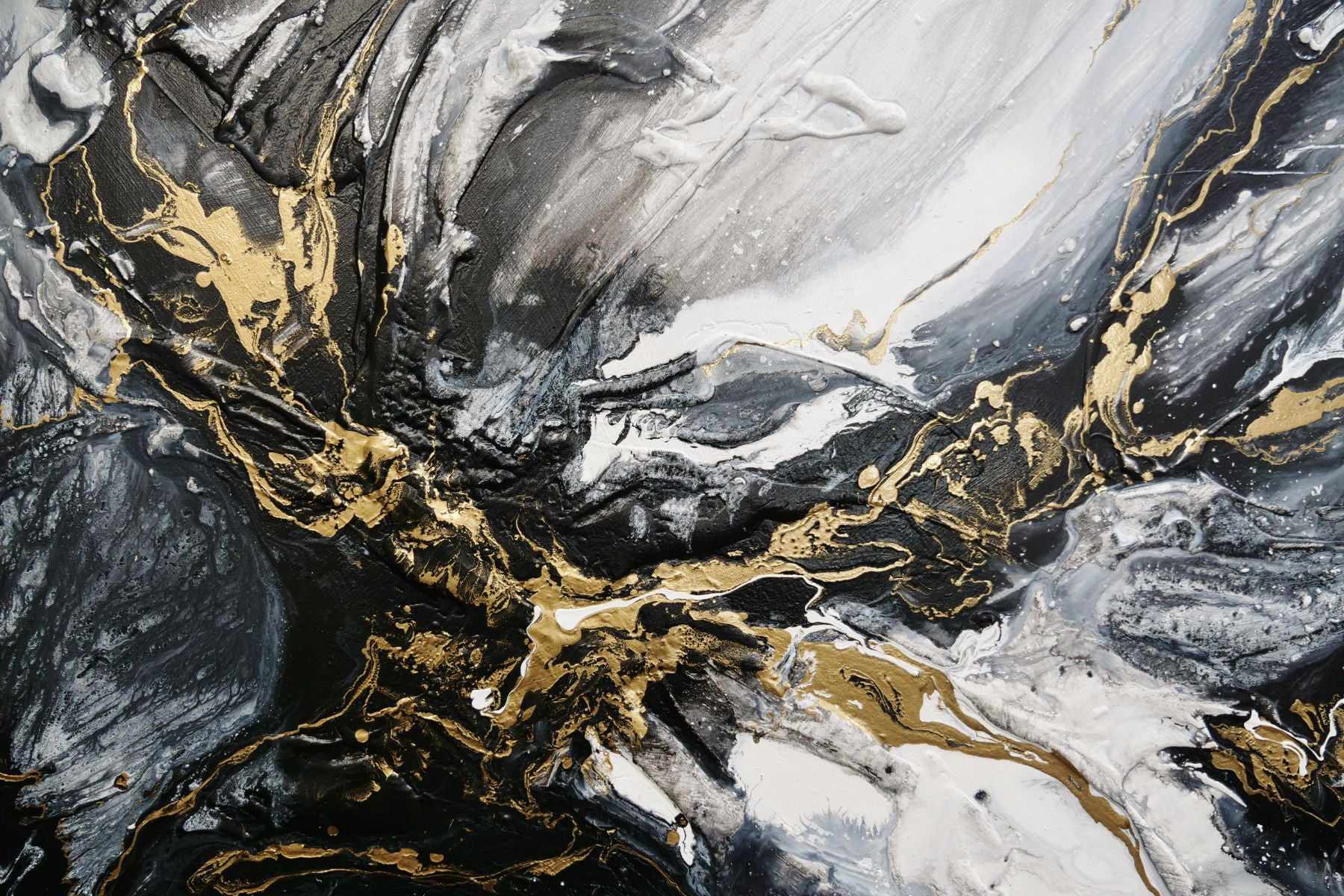 Golden Glamour 190x100cm White Gold Textured Abstract Canvas Art - Modern Wall Decor for Living Room, Bedroom & Office