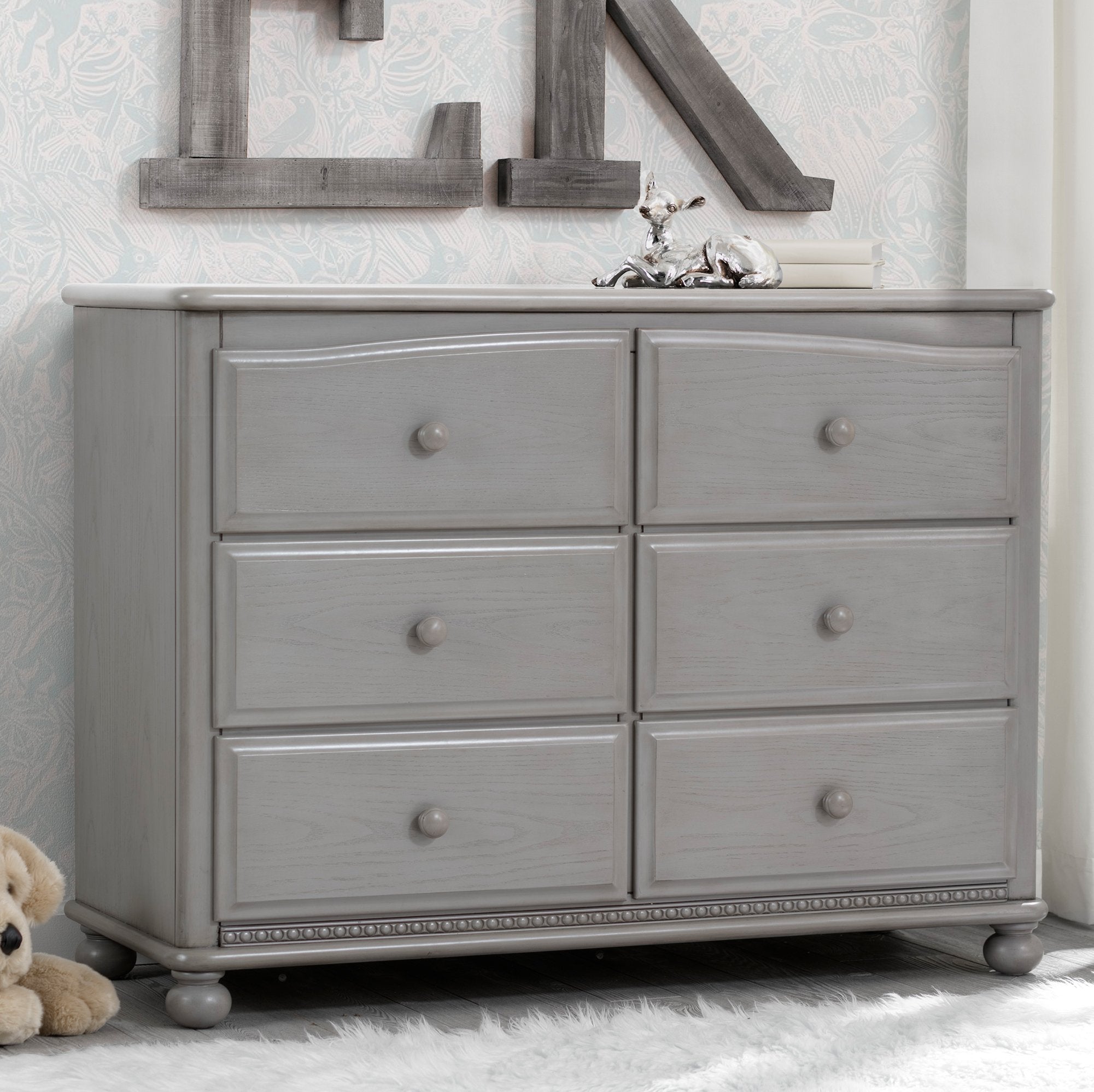 Cortona 6-Drawer Wooden Dresser for Bedroom - Modern Chest of Drawers with Smooth Gliding Drawers for Clothes Storage | Perfect for Master Bedroom, Guest Room & Nursery Organization