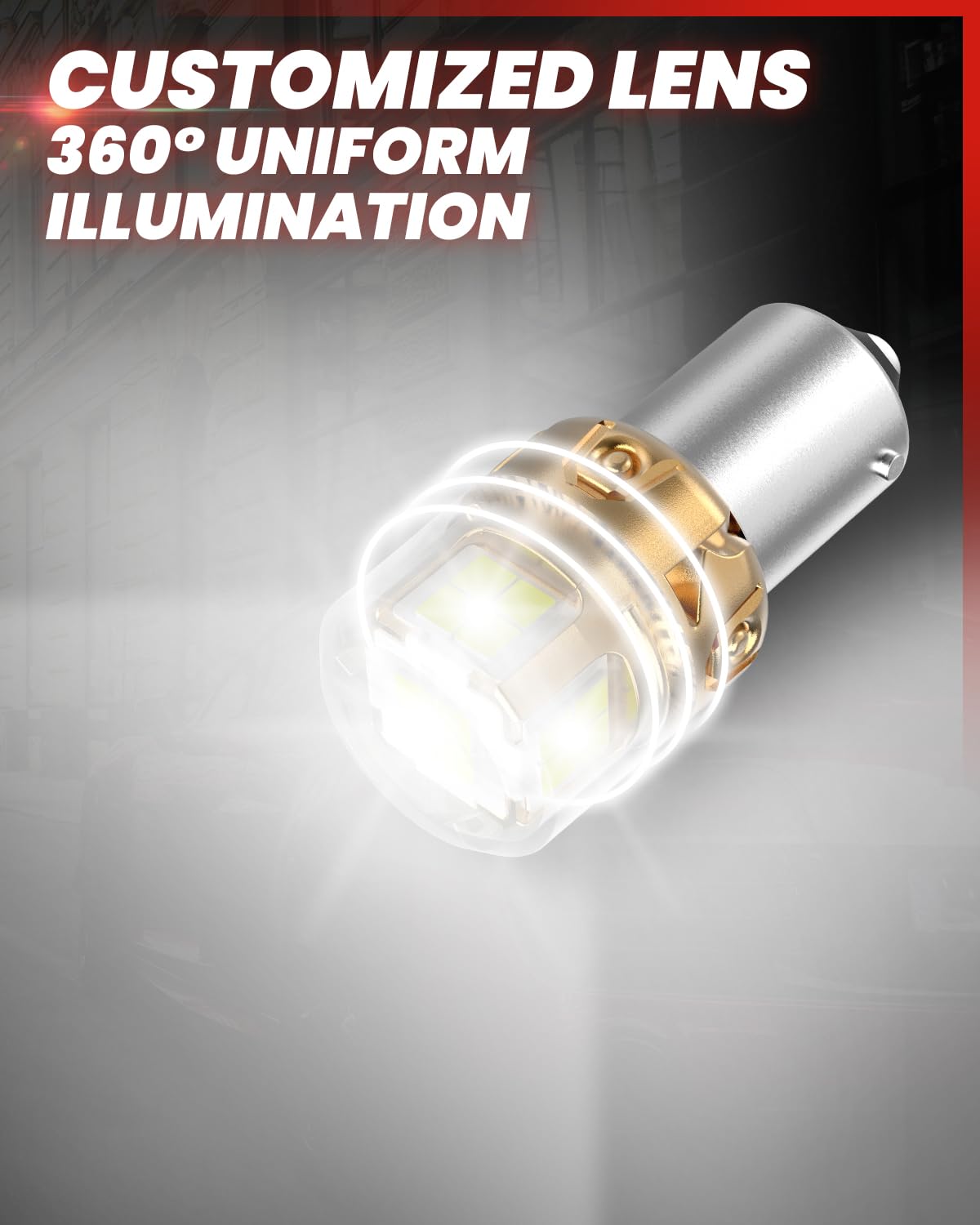 LASFIT L2 1156 LED Bulbs Reverse Lights - 2024 Upgraded 500% Brighter 7506 P21W 1003 BA15S LED Lamps with Projector Lens - Xenon White 6000K Backup Lights (2-Pack) - Perfect for Daytime Running & Nighttime Reversing in Cars, Trucks, SUVs