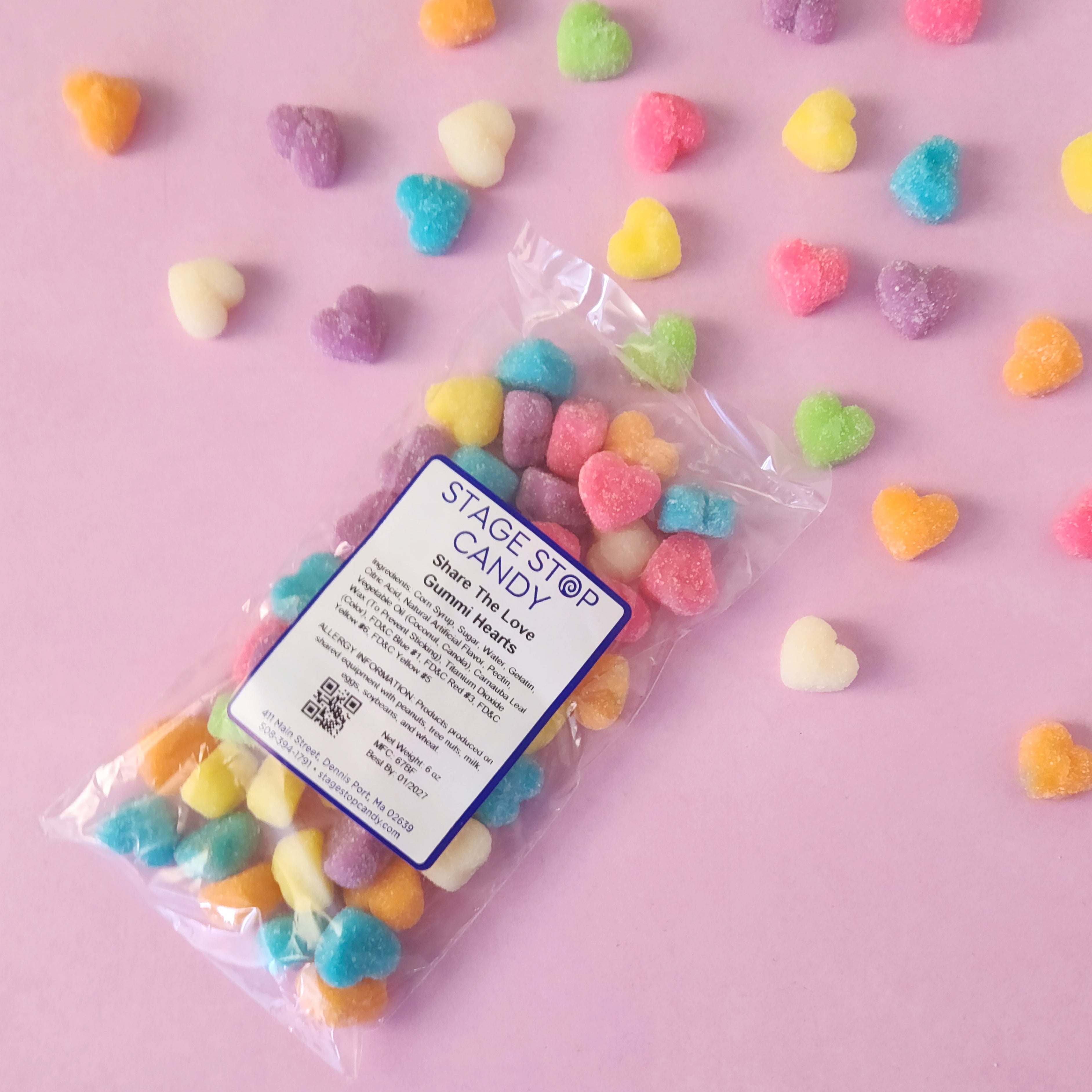 Share The Love Gummi Hearts - Sweet & Chewy Candy Hearts for Valentine's Day, Weddings & Party Favors | Bulk Gummy Candy for Gift Giving & Celebrations