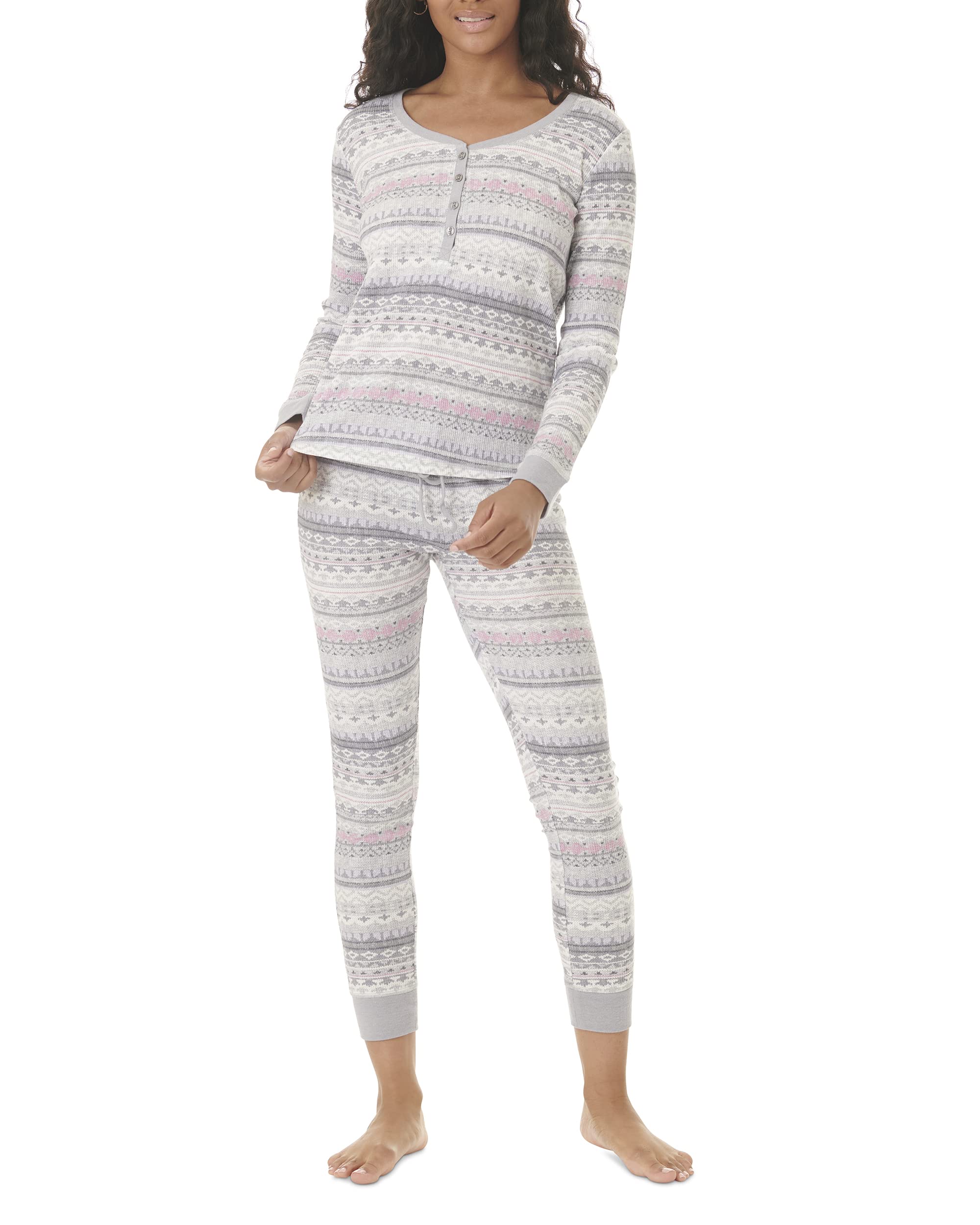 Cozy Women's Thermal Pajama Set - Flannel Sleepwear for Winter Nights - Perfect for Lounging, Sleeping & Cold Weather Comfort