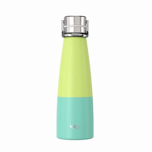 KKF 16oz/10oz Double Walled Vacuum Insulated Stainless Steel Water Bottle with Handle - Leak Proof, Durable Reusable Travel Mug with Lid (Exotic Mint) - Perfect for Hiking, Gym, Office & Outdoor Activities