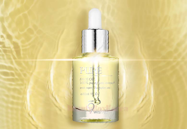 9Wishes Pure Face Oil 30ml - Hydrating & Nourishing Facial Oil for Dry Skin - Day & Night Moisturizer for Women & Men - Korean Skincare Essential for Glowing Complexion | Perfect for Daily Routine, Travel & Gift Giving