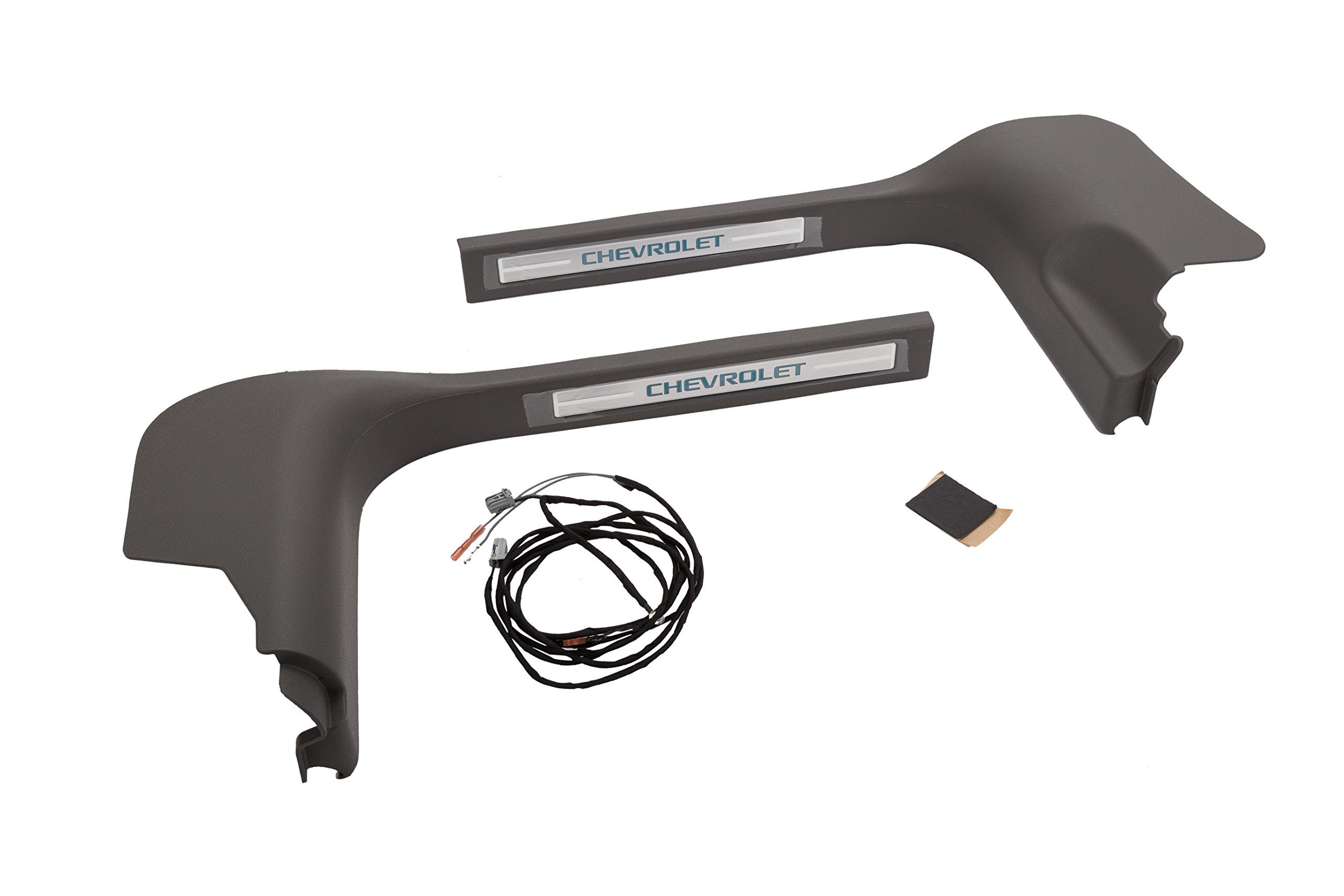 Chevrolet Illuminated Front Door Sill Plates with Titanium Surround - GM Accessories 23487421 - Upgrade Your Car Interior with Stylish LED Step Lights for Nighttime Safety & Luxury Appeal