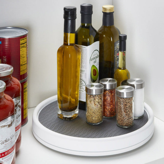Copco Non-Slip 12-Inch White Lazy Susan Turntable for Kitchen, Spice Rack & Dining Table Organization
