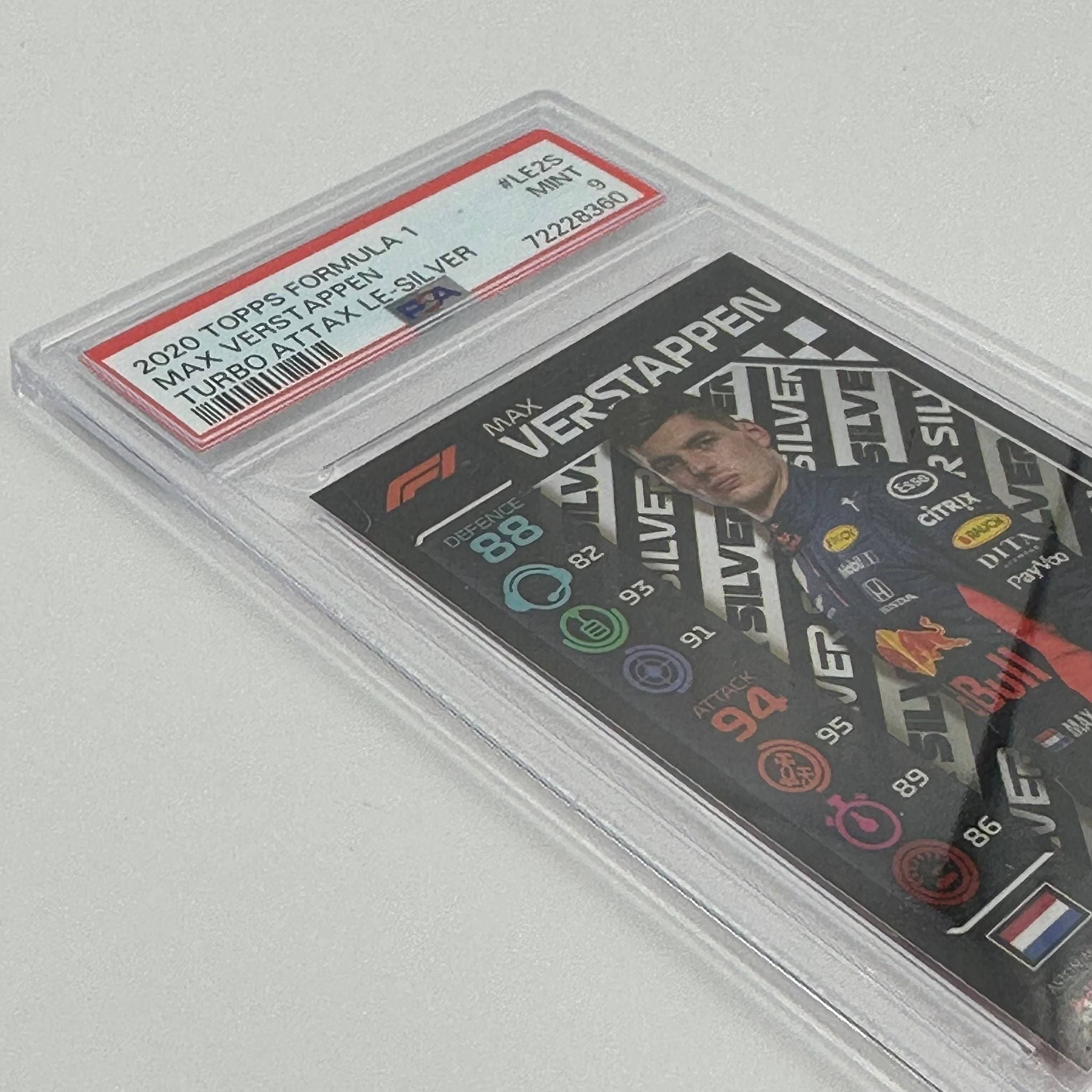 PSA 9 Graded Max Verstappen #LE2S Limited Edition Silver Trading Card - Perfect for F1 Collectors, Sports Memorabilia Displays & Investment Portfolios