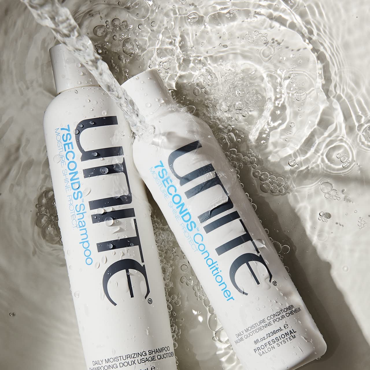 UNITE Hair 7SECONDS Daily Moisture Essentials Set - Detangling Leave-In Conditioner (8 fl oz), Hydrating Shampoo (10 fl oz) & Nourishing Conditioner (8 fl oz) for Dry, Damaged Hair - 3-Piece Hair Care Kit for Frizz Control & Smoothing - Perfect for Daily Use at Home or Salon