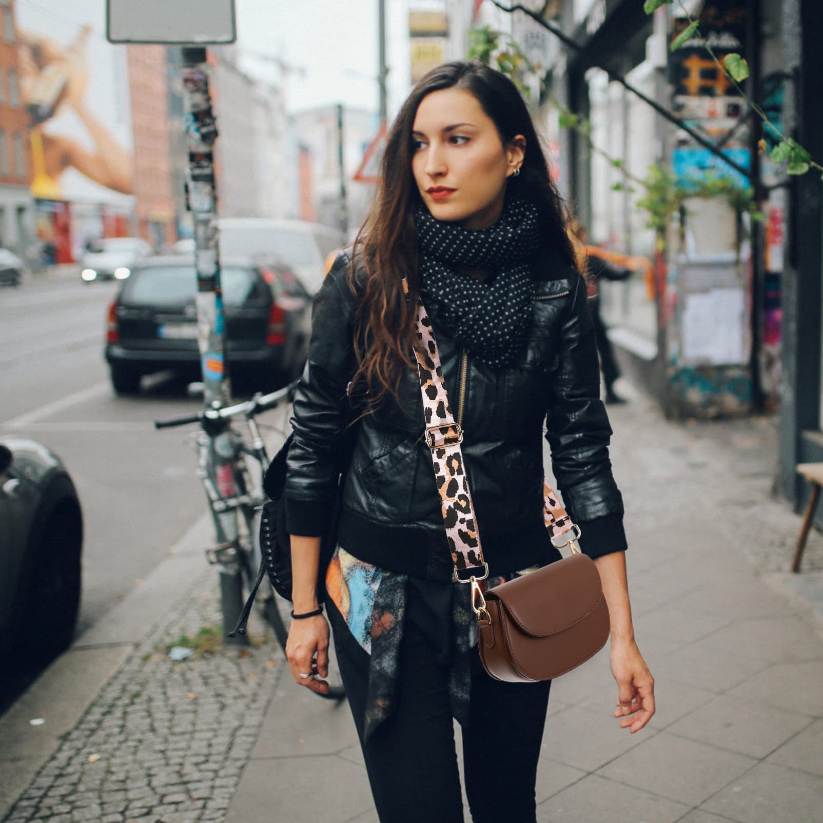 Adjustable Leopard Print Replacement Handbag Straps - Wide Shoulder Strap for Crossbody Bags & Luggage | Perfect for Travel, Shopping & Everyday Use