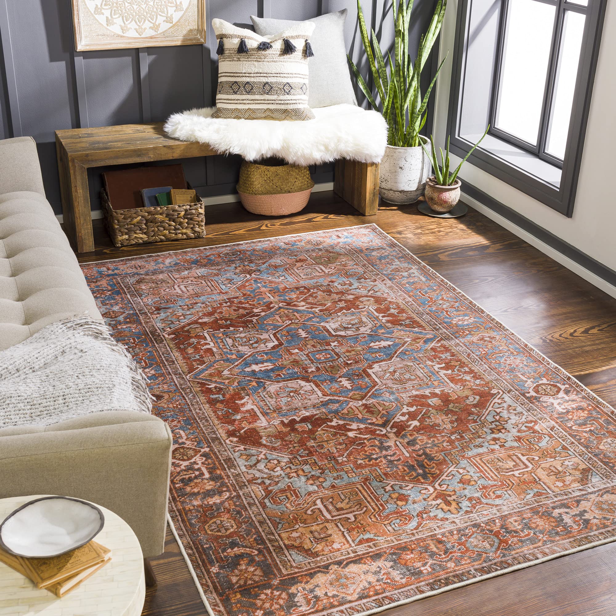 Livabliss Stacia Washable Oriental Area Rug 3'6