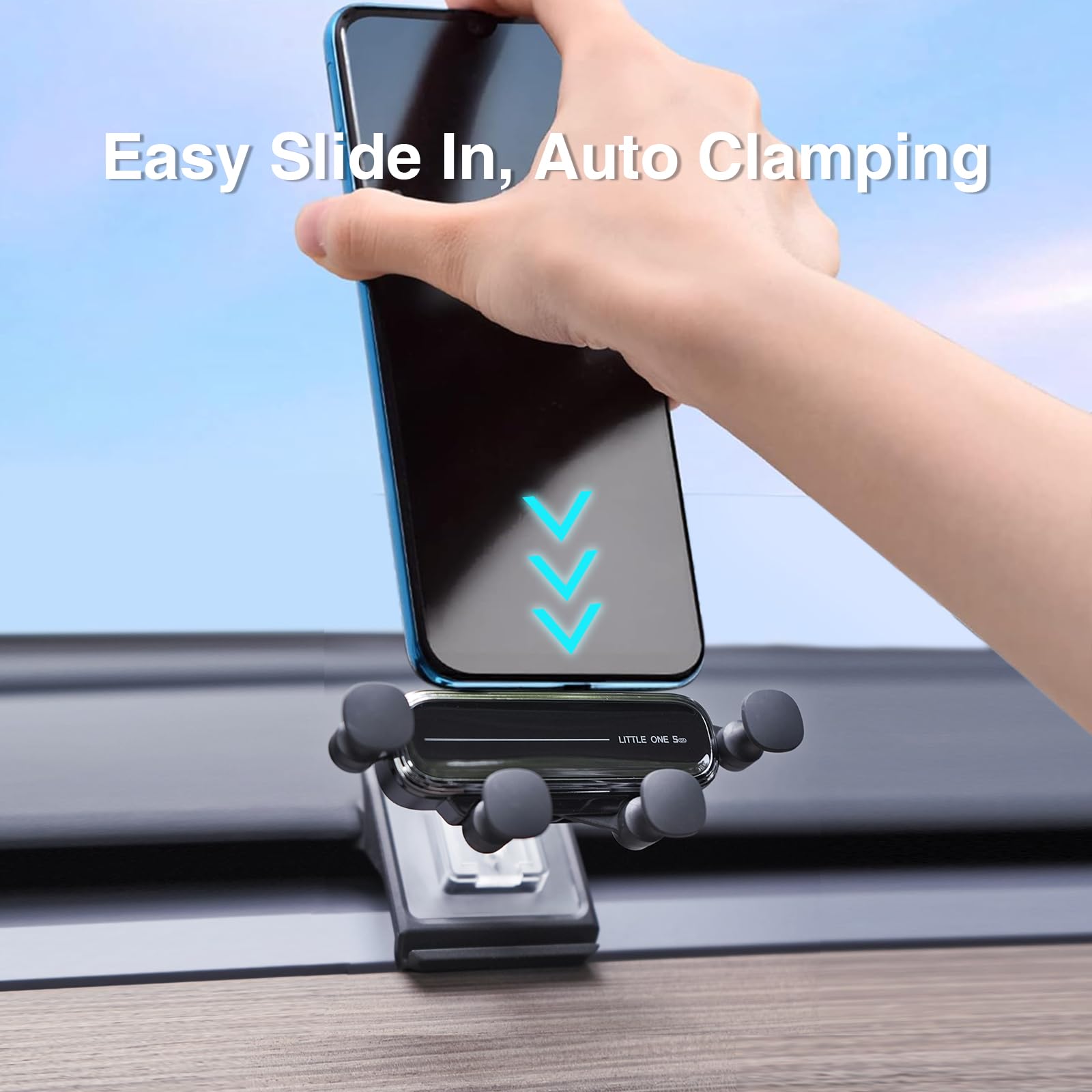 Tesla Phone Holder for Model 3 & Y - Gravity Black Foldable Car Mount Accessories (2019-2024) | Perfect for Navigation & Hands-Free Calling While Driving