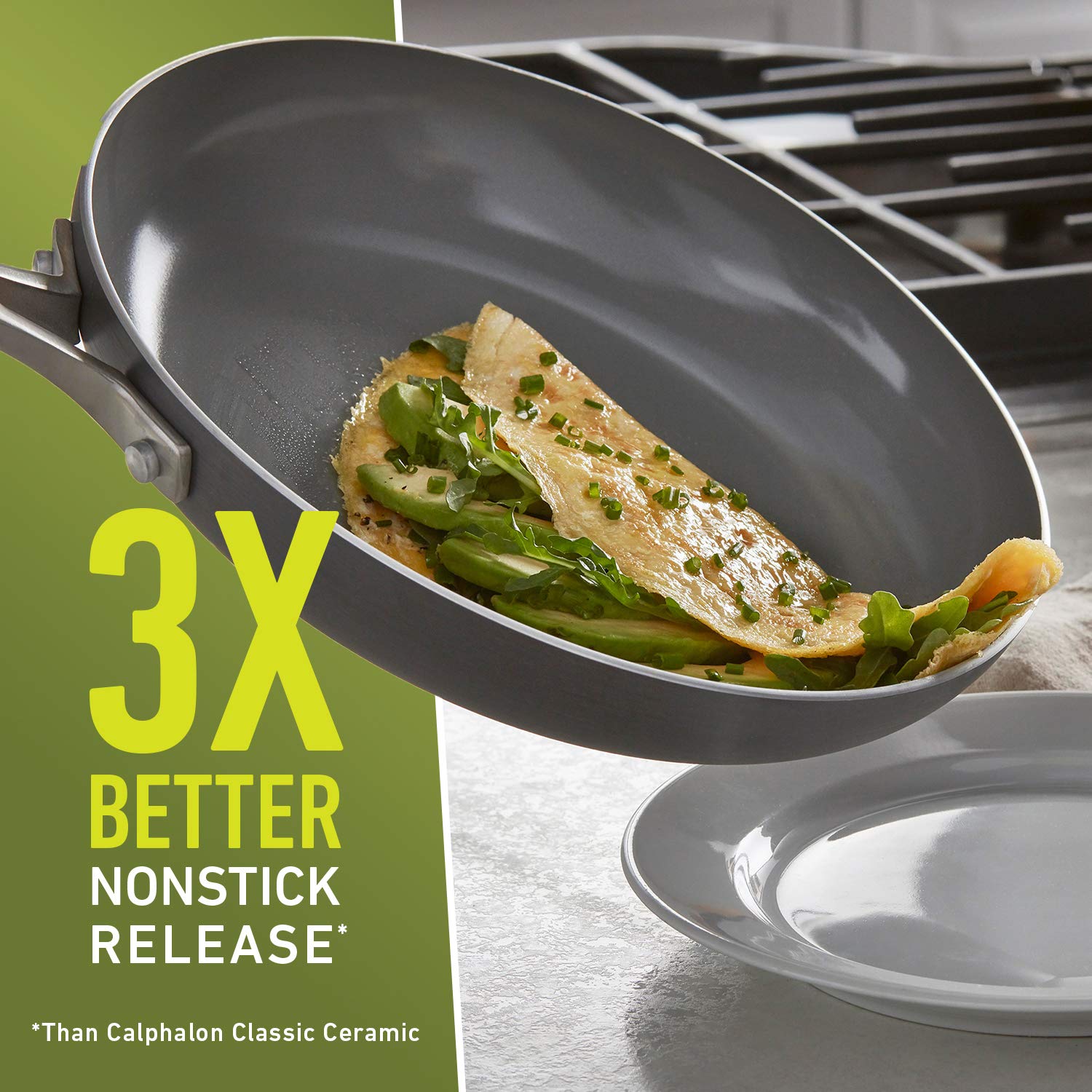 Calphalon Ceramic Nonstick Frying Pan - 10 Inch Skillet for Healthy Cooking, Oven & Dishwasher Safe - Perfect for Eggs, Pancakes & Stir Fry