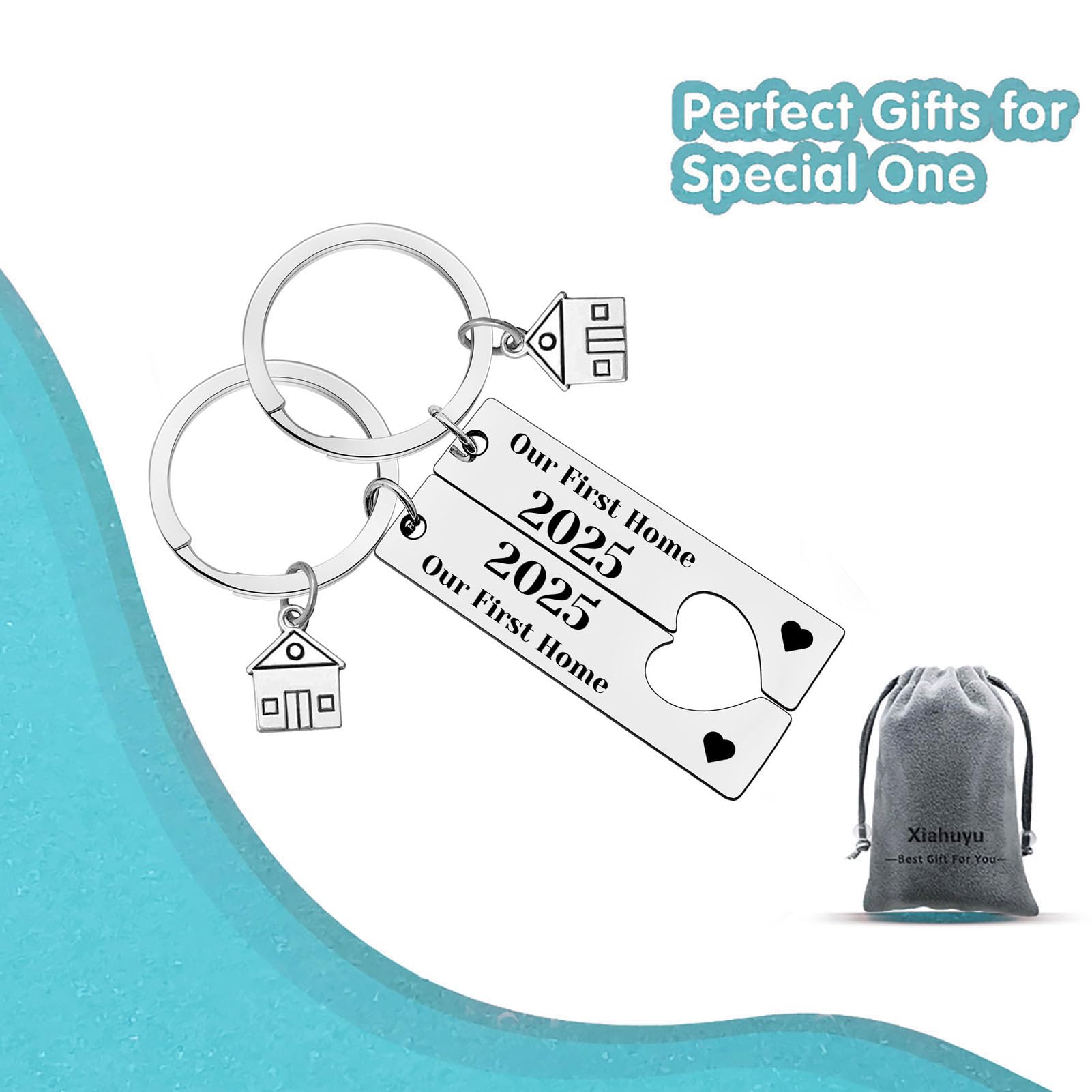 Our First Home Keychain - New Home Keychain for Couples & Friends - Thoughtful Housewarming Gift for New Homeowners - Perfect for Housewarming Parties & New Home Celebrations