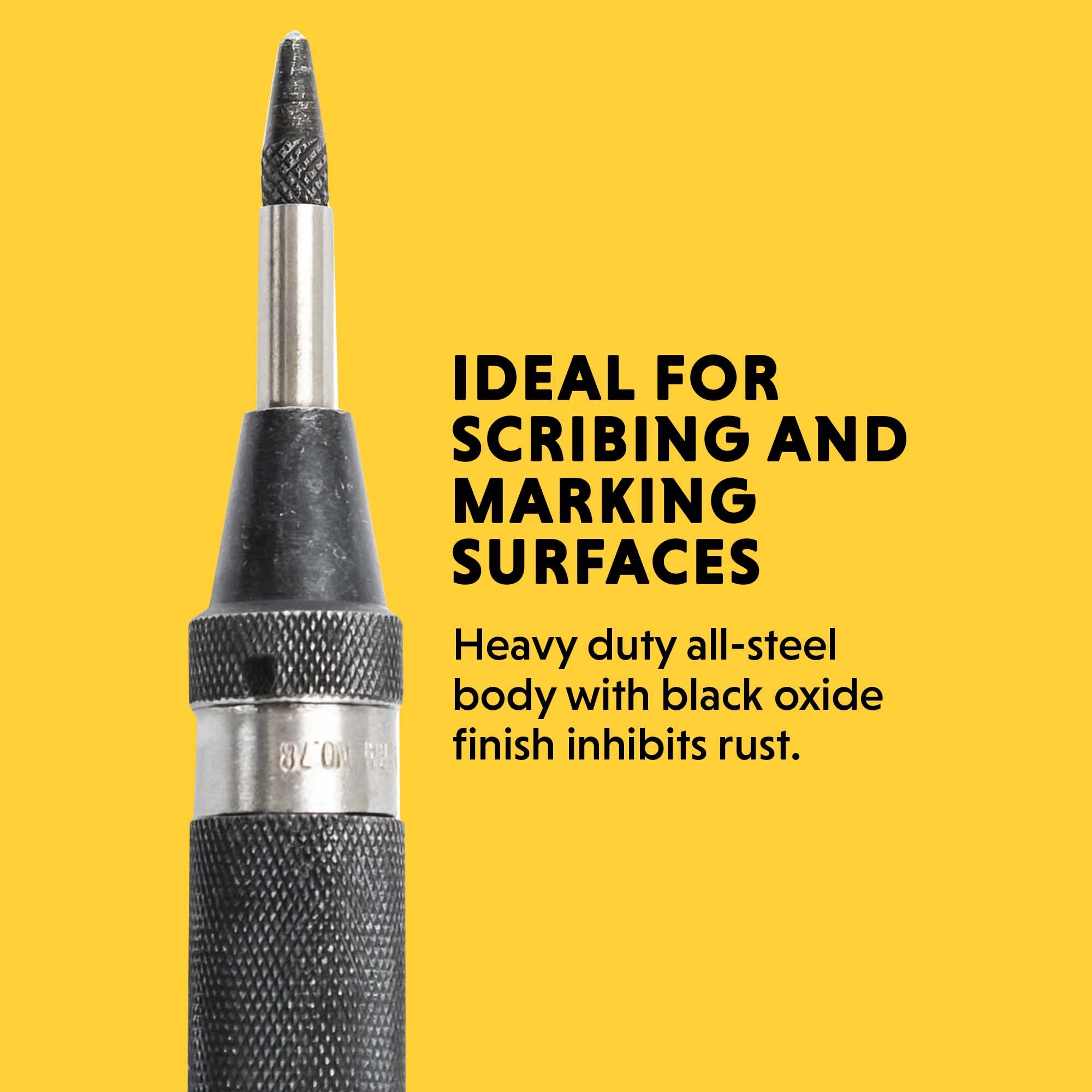 General Tools Heavy-Duty Automatic Center Punch #78 - Professional Machinist Punch Tool for Metal Marking & Scribing - Perfect for DIY, Metalworking & Automotive Repair Projects
