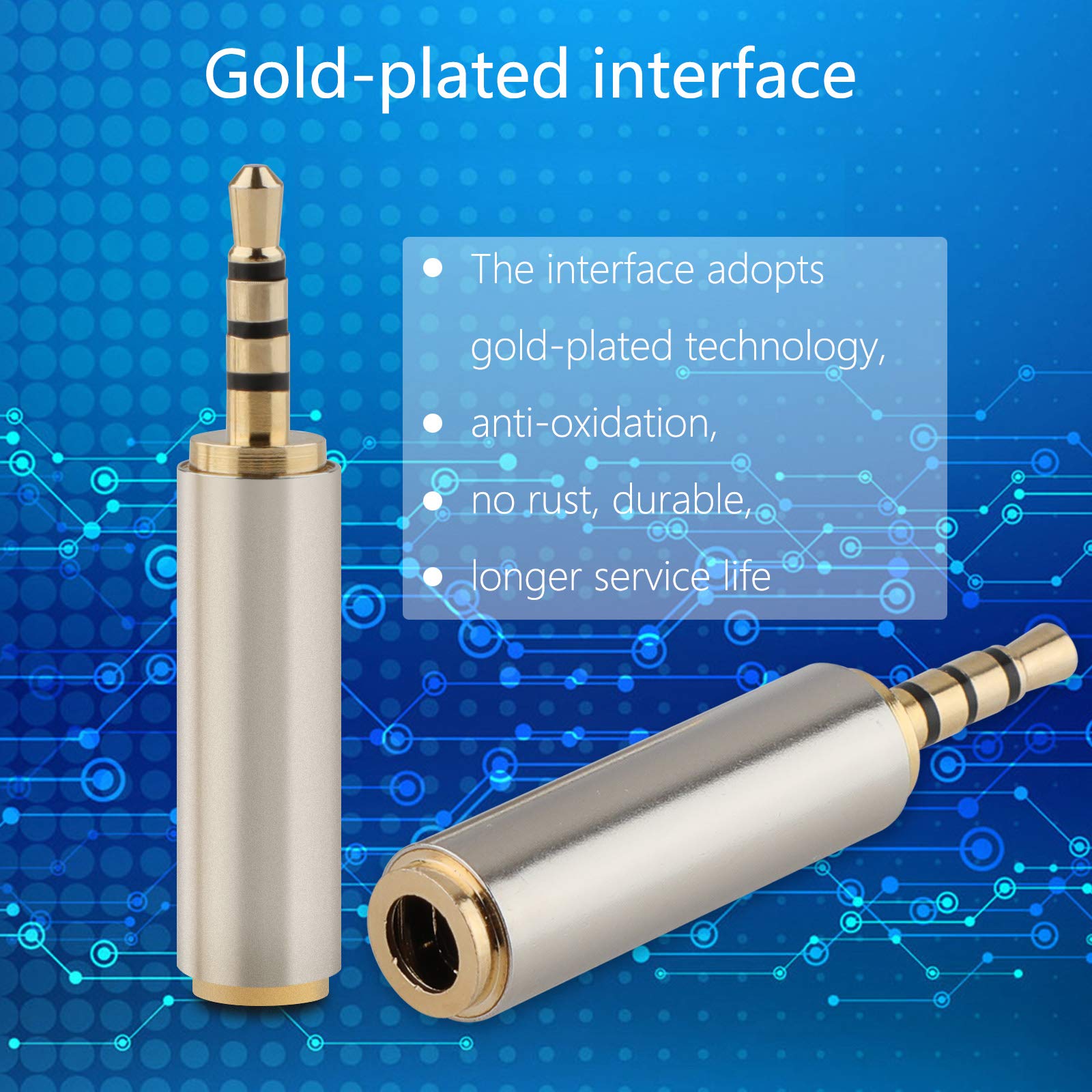 PASOW 3.5mm to 2.5mm Stereo Audio Adapter - Male to Female Headphone Jack Converter (2 Pack) for Smartphones, Headphones, Microphones, Tablets - Perfect for Gaming, Podcasting & Mobile Devices